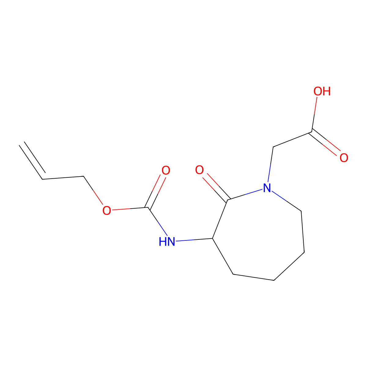 2-(2-Oxo-3-{[(prop-2-en-1-yloxy)carbonyl]amino}azepan-1-yl)acetic acid molecular structure, CAS 2680572-16-9
