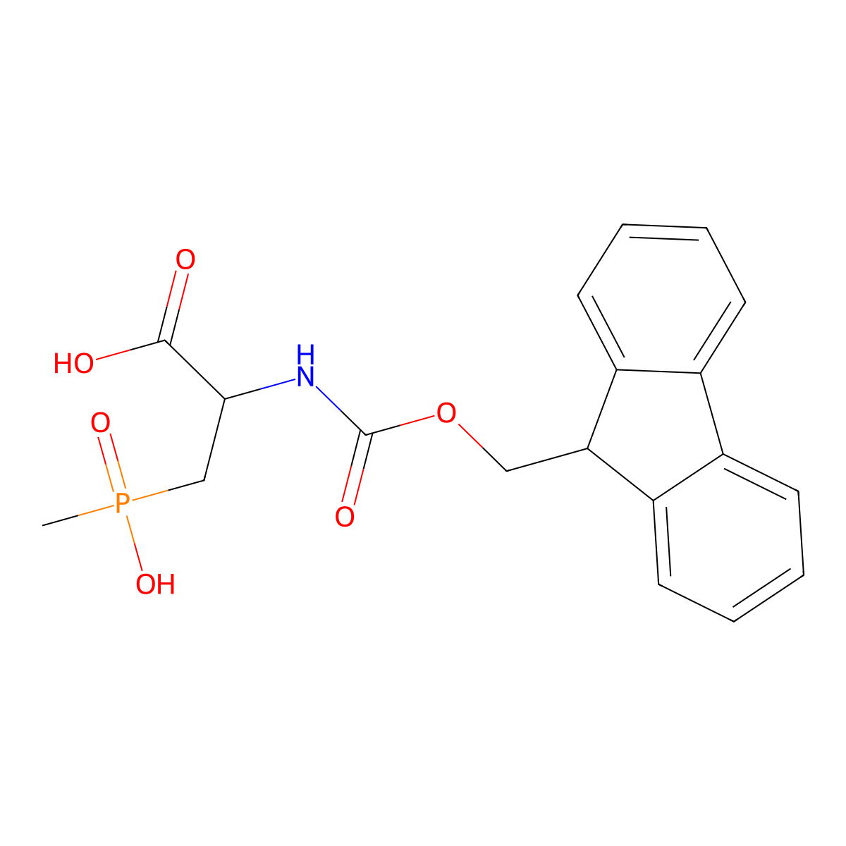 2-({[(9H-fluoren-9-yl)methoxy]carbonyl}amino)-3-[hydroxy(methyl)phosphoryl]propanoic acid molecular structure, CAS 2680572-17-0