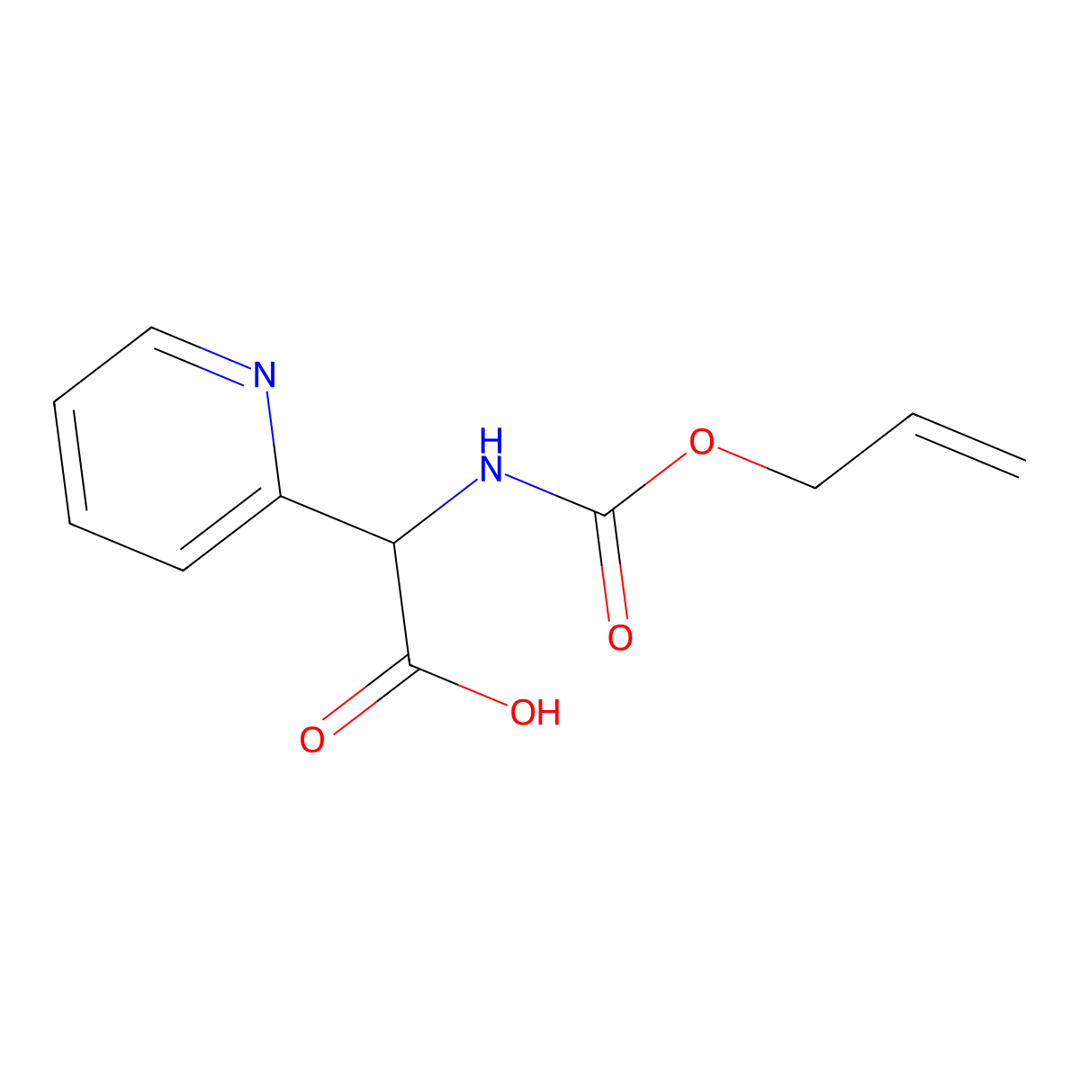 2-{[(Prop-2-en-1-yloxy)carbonyl]amino}-2-(pyridin-2-yl)acetic acid molecular structure, CAS 2680572-19-2