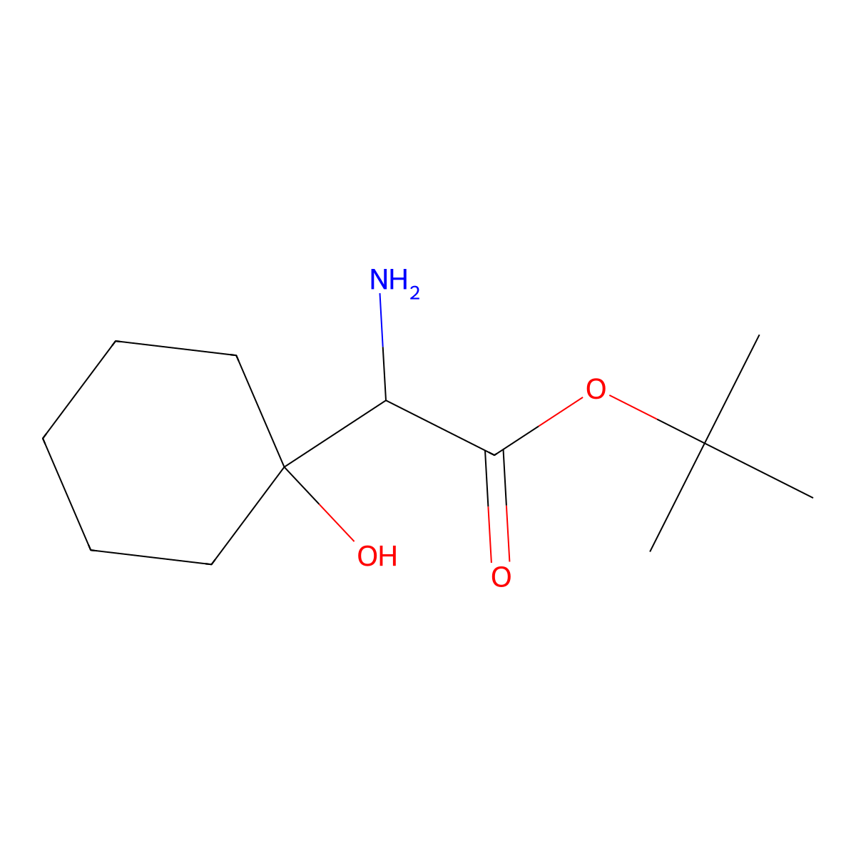 Tert-butyl 2-amino-2-(1-hydroxycyclohexyl)acetate molecular structure, CAS 2680572-25-0