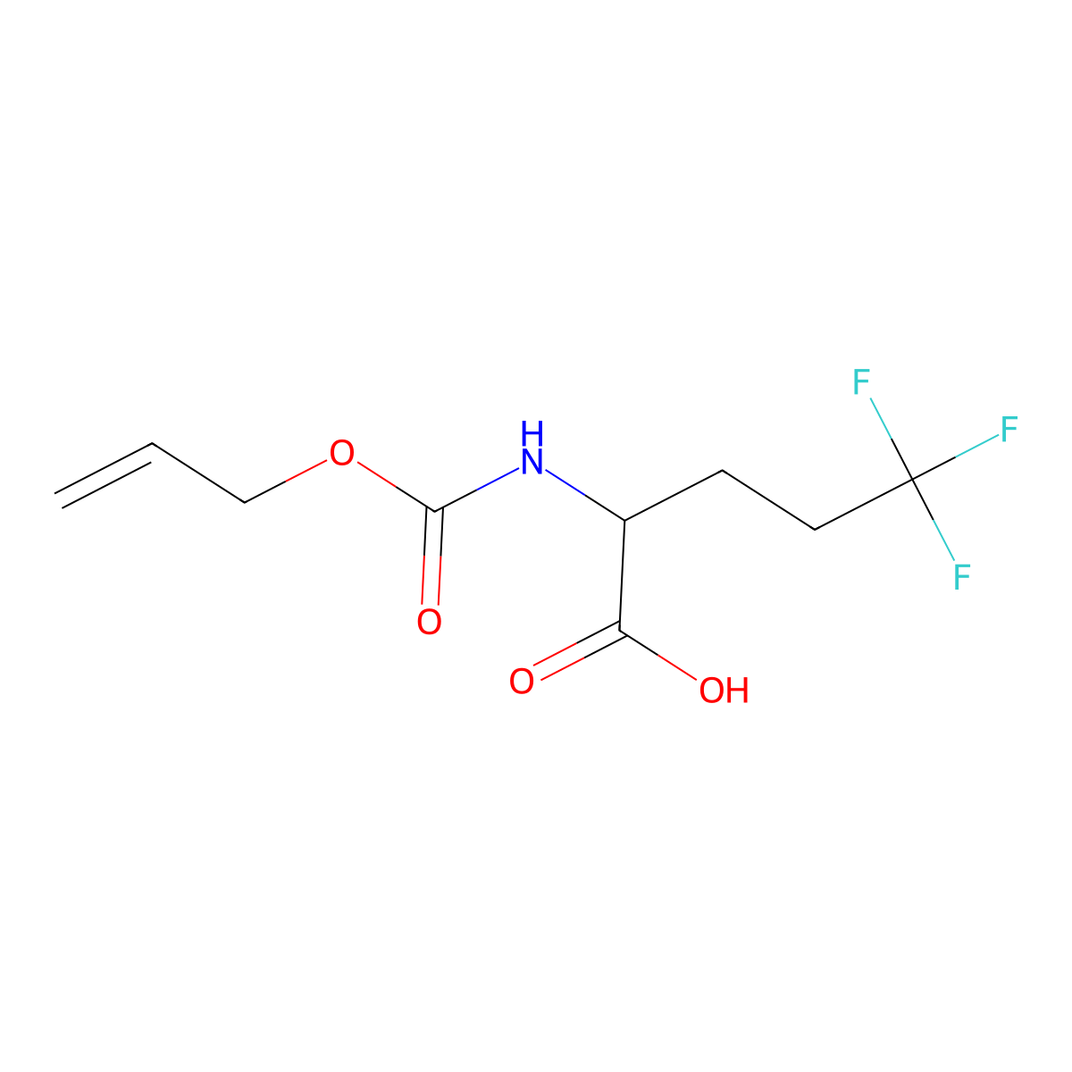 5,5,5-Trifluoro-2-{[(prop-2-en-1-yloxy)carbonyl]amino}pentanoic acid molecular structure, CAS 2680572-27-2