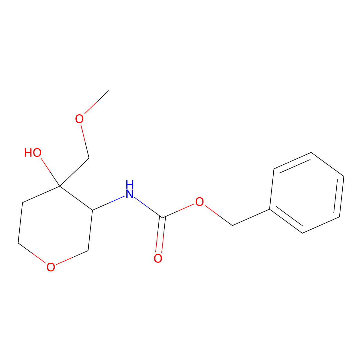 benzyl N-[4-hydroxy-4-(methoxymethyl)oxan-3-yl]carbamate molecular structure, CAS 2680572-33-0