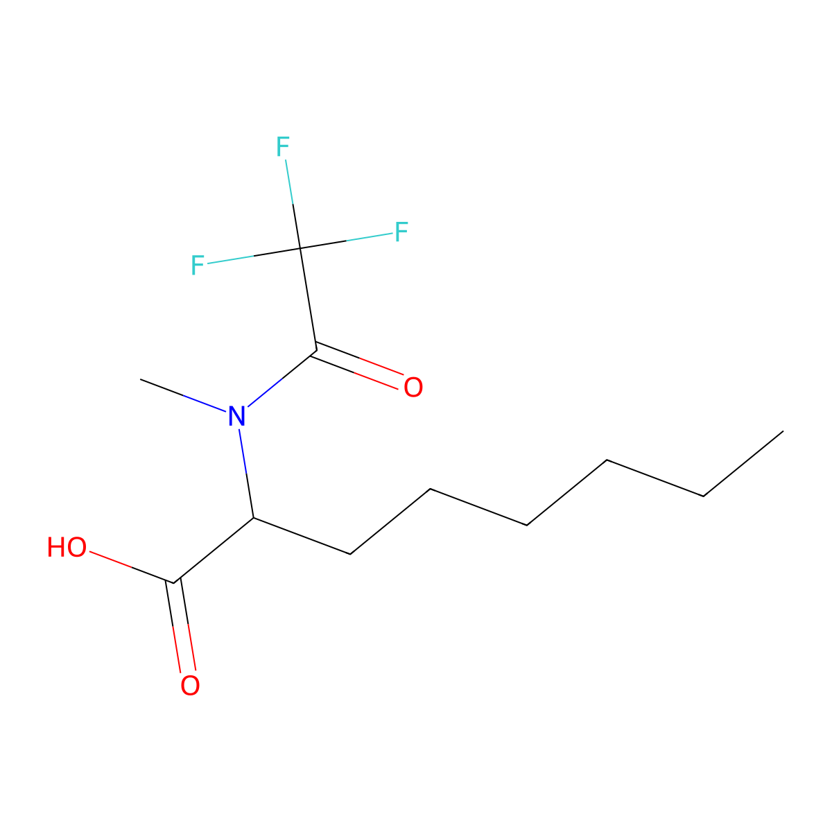 2-(2,2,2-trifluoro-N-methylacetamido)octanoic acid molecular structure, CAS 2680572-35-2