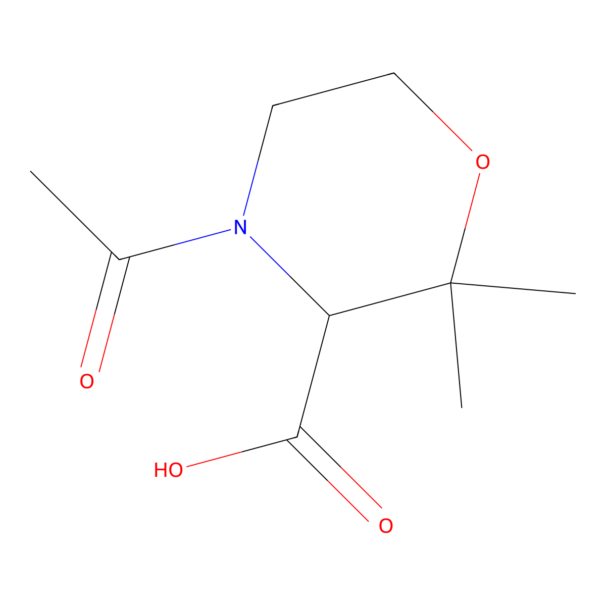 4-Acetyl-2,2-dimethylmorpholine-3-carboxylic acid molecular structure, CAS 2680572-40-9