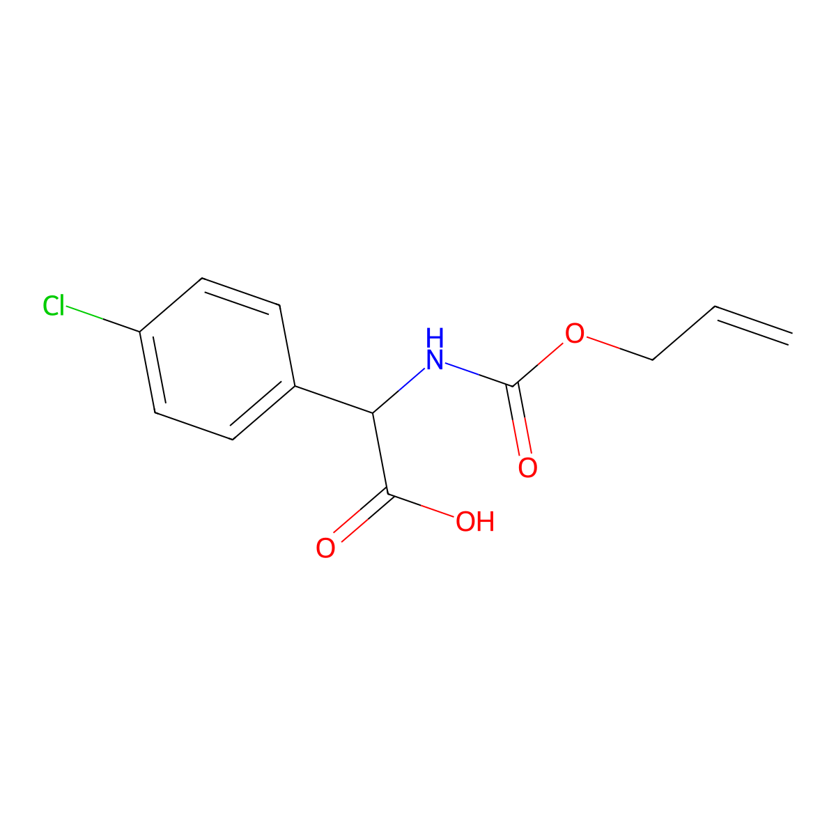 2-(4-Chlorophenyl)-2-{[(prop-2-en-1-yloxy)carbonyl]amino}acetic acid molecular structure, CAS 2680572-43-2