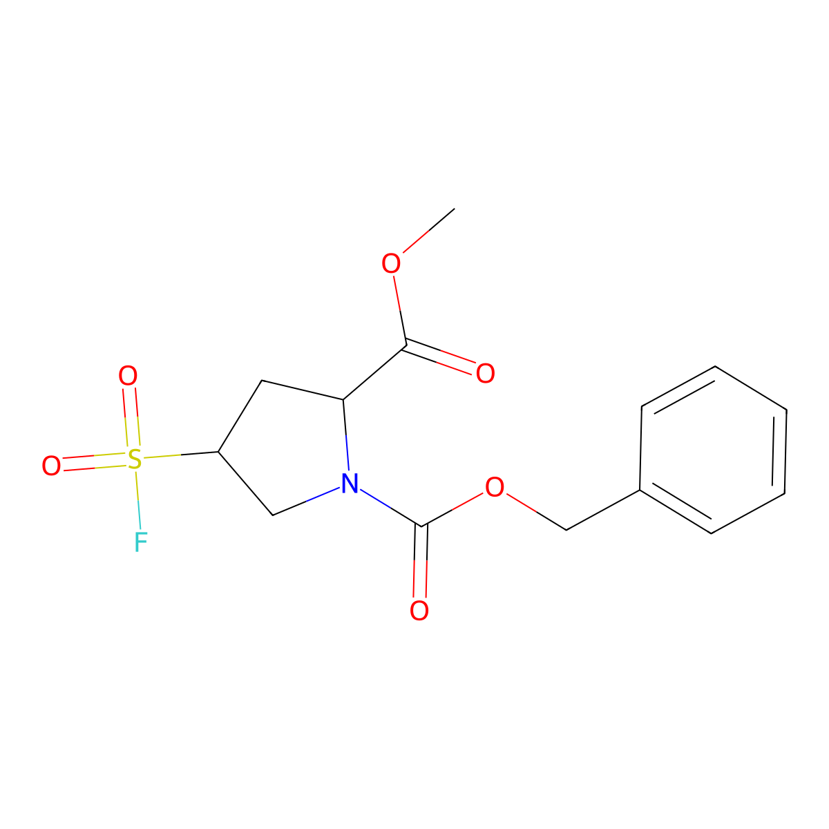 1-Benzyl 2-methyl 4-(fluorosulfonyl)pyrrolidine-1,2-dicarboxylate molecular structure, CAS 2680572-44-3