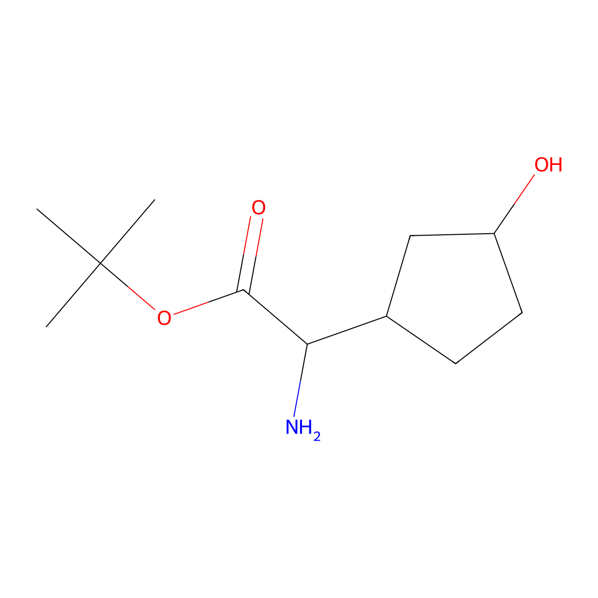 Tert-butyl 2-amino-2-(3-hydroxycyclopentyl)acetate molecular structure, CAS 2680572-48-7
