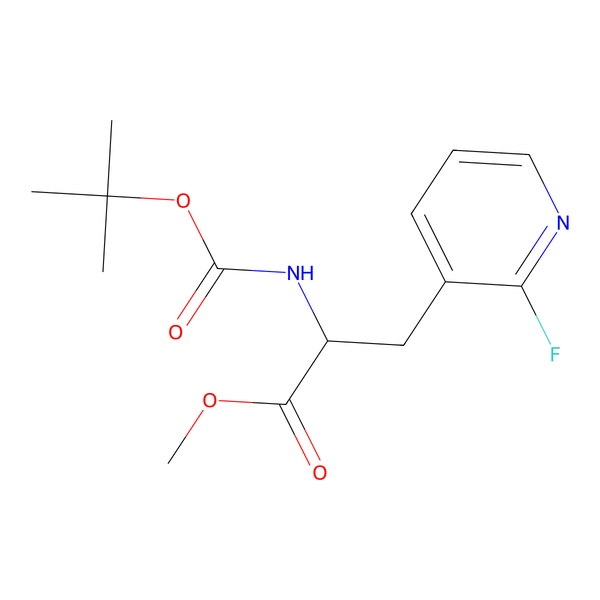 Methyl 2-{[(tert-butoxy)carbonyl]amino}-3-(2-fluoropyridin-3-yl)propanoate molecular structure, CAS 2680572-49-8