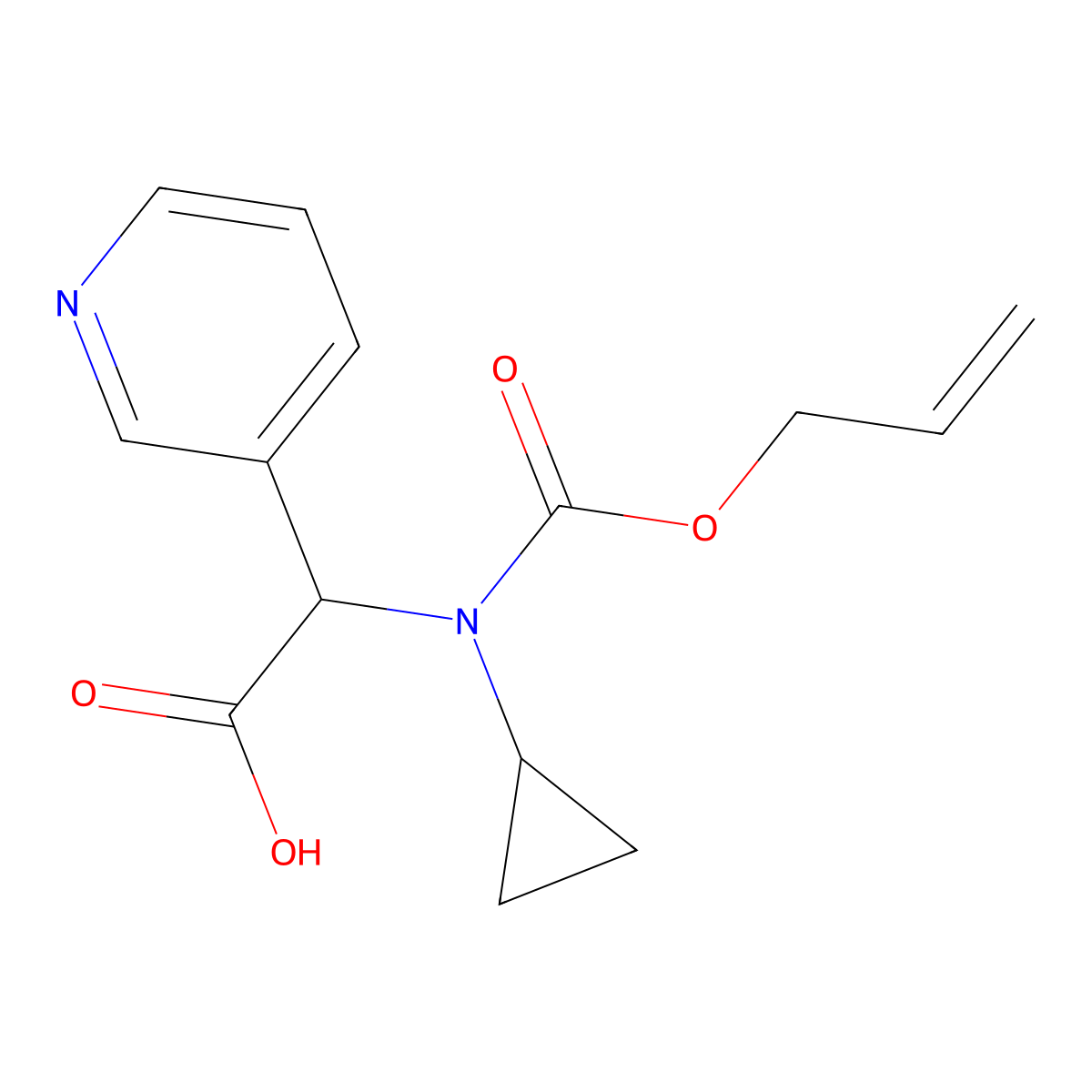 2-{Cyclopropyl[(prop-2-en-1-yloxy)carbonyl]amino}-2-(pyridin-3-yl)acetic acid molecular structure, CAS 2680572-50-1
