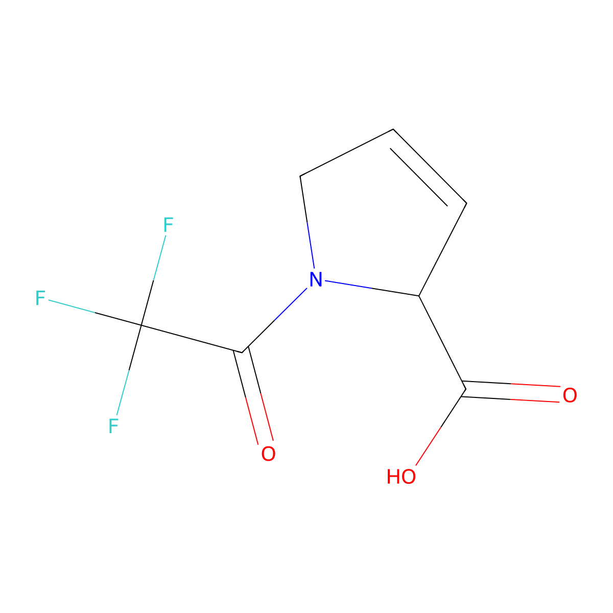 1-(trifluoroacetyl)-2,5-dihydro-1H-pyrrole-2-carboxylic acid molecular structure, CAS 2680572-58-9