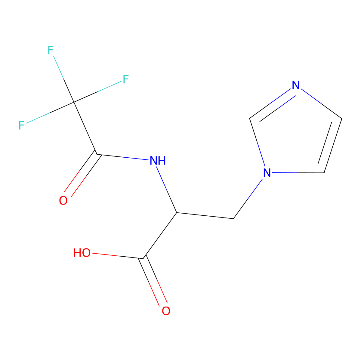 3-(1H-imidazol-1-yl)-2-(2,2,2-trifluoroacetamido)propanoic acid molecular structure, CAS 2680572-62-5