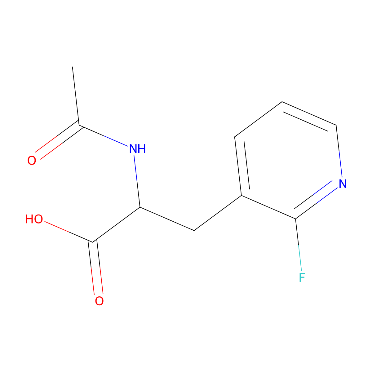 2-Acetamido-3-(2-fluoropyridin-3-yl)propanoic acid molecular structure, CAS 2680572-63-6