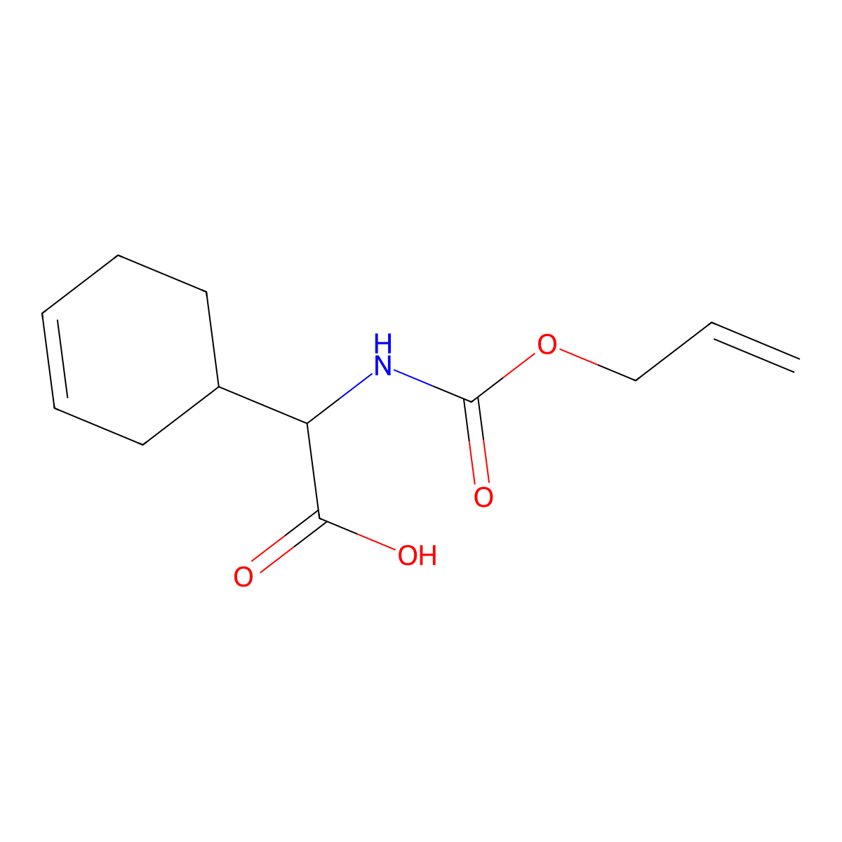 2-(Cyclohex-3-en-1-yl)-2-{[(prop-2-en-1-yloxy)carbonyl]amino}acetic acid molecular structure, CAS 2680572-73-8