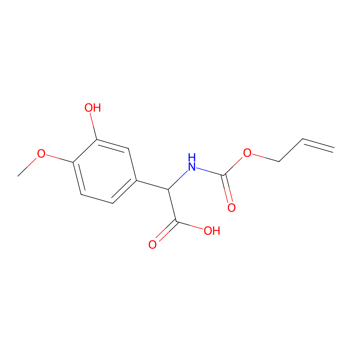 2-(3-Hydroxy-4-methoxyphenyl)-2-{[(prop-2-en-1-yloxy)carbonyl]amino}acetic acid molecular structure, CAS 2680572-82-9