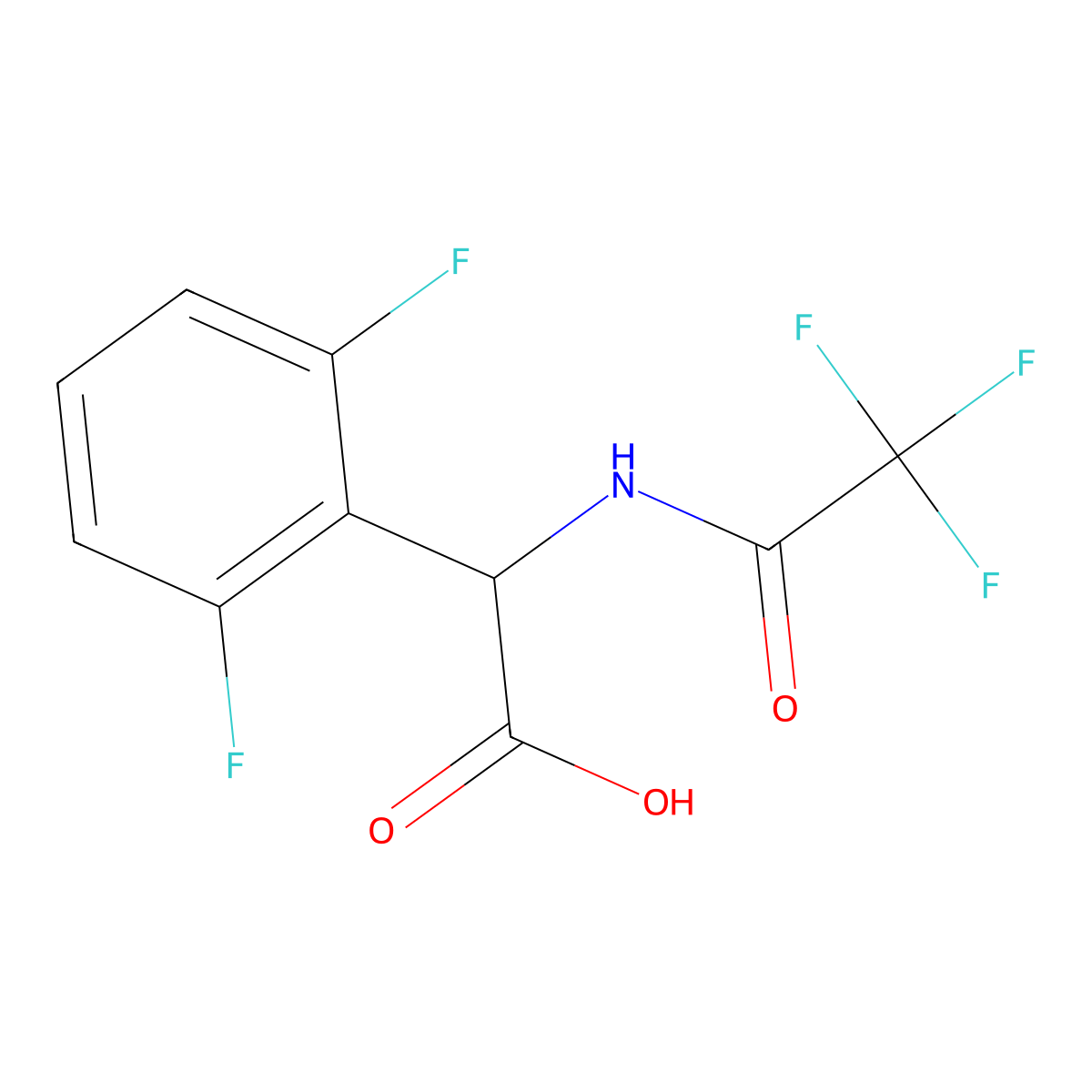 2-(2,6-Difluorophenyl)-2-(2,2,2-trifluoroacetamido)acetic acid molecular structure, CAS 2680572-84-1