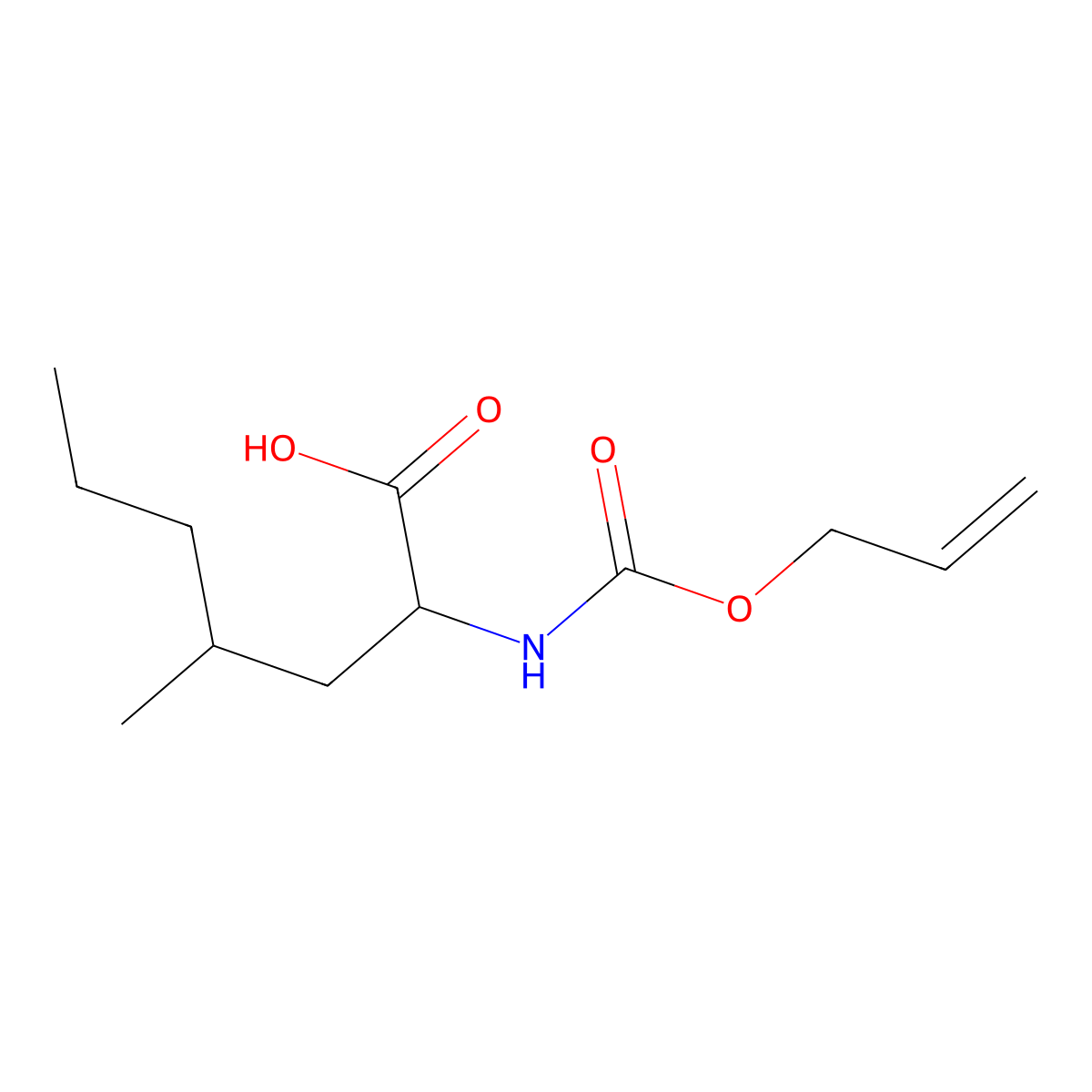4-Methyl-2-{[(prop-2-en-1-yloxy)carbonyl]amino}heptanoic acid molecular structure, CAS 2680572-91-0