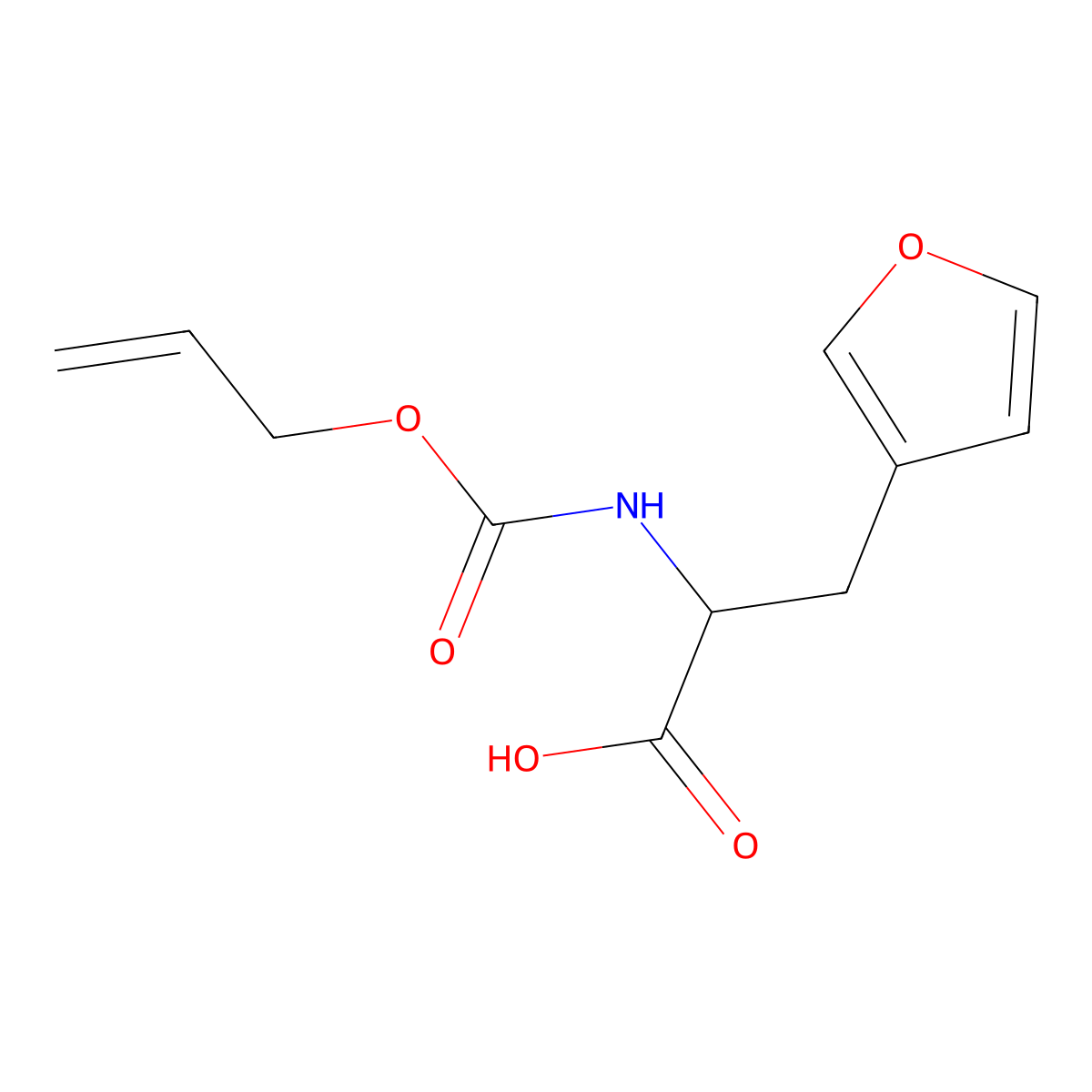 3-(Furan-3-yl)-2-{[(prop-2-en-1-yloxy)carbonyl]amino}propanoic acid molecular structure, CAS 2680573-20-8