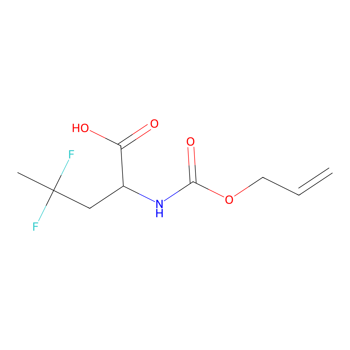 4,4-Difluoro-2-{[(prop-2-en-1-yloxy)carbonyl]amino}pentanoic acid molecular structure, CAS 2680573-21-9