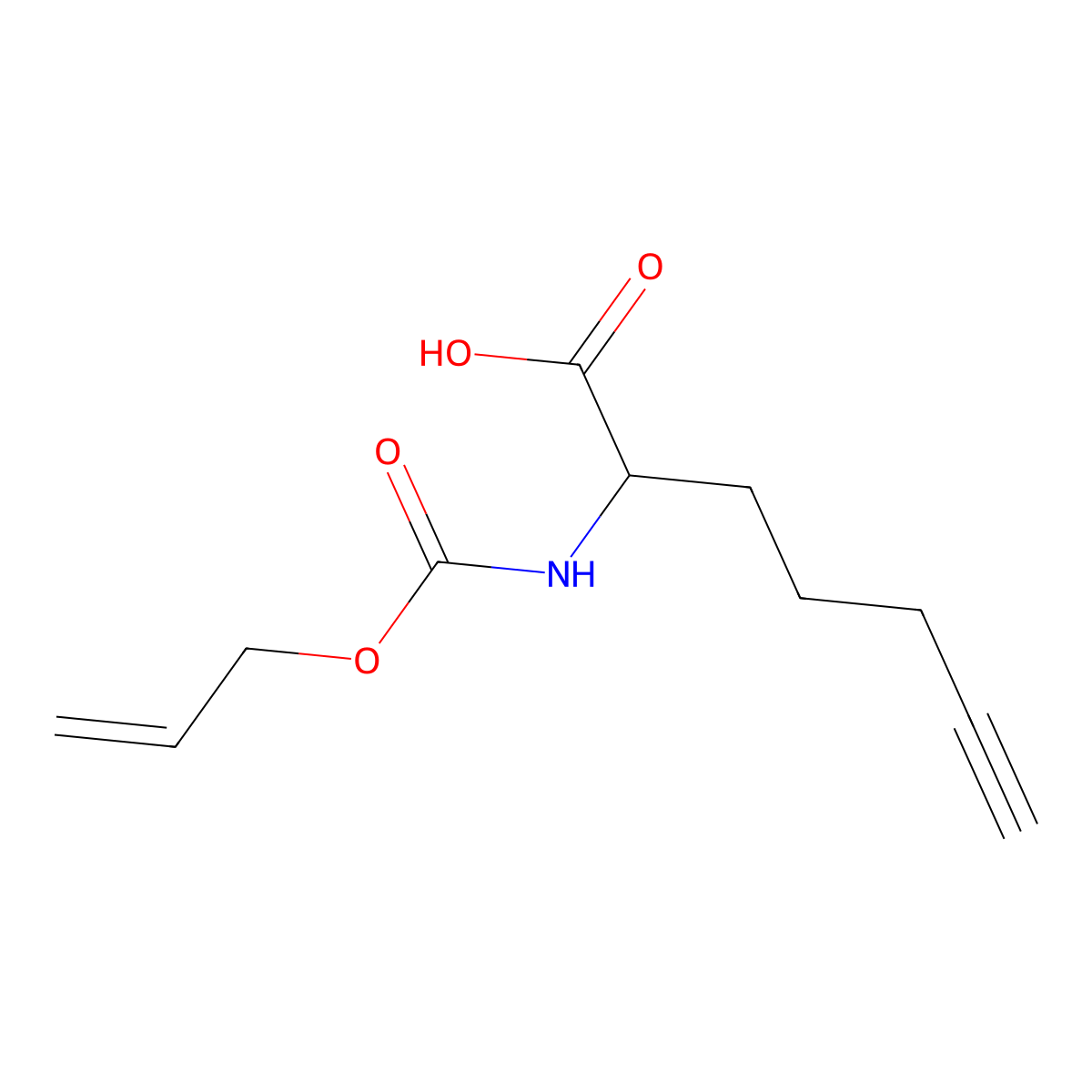 2-{[(Prop-2-en-1-yloxy)carbonyl]amino}hept-6-ynoic acid molecular structure, CAS 2680573-26-4