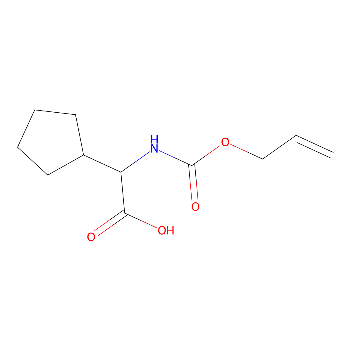 2-Cyclopentyl-2-{[(prop-2-en-1-yloxy)carbonyl]amino}acetic acid molecular structure, CAS 2680585-07-1
