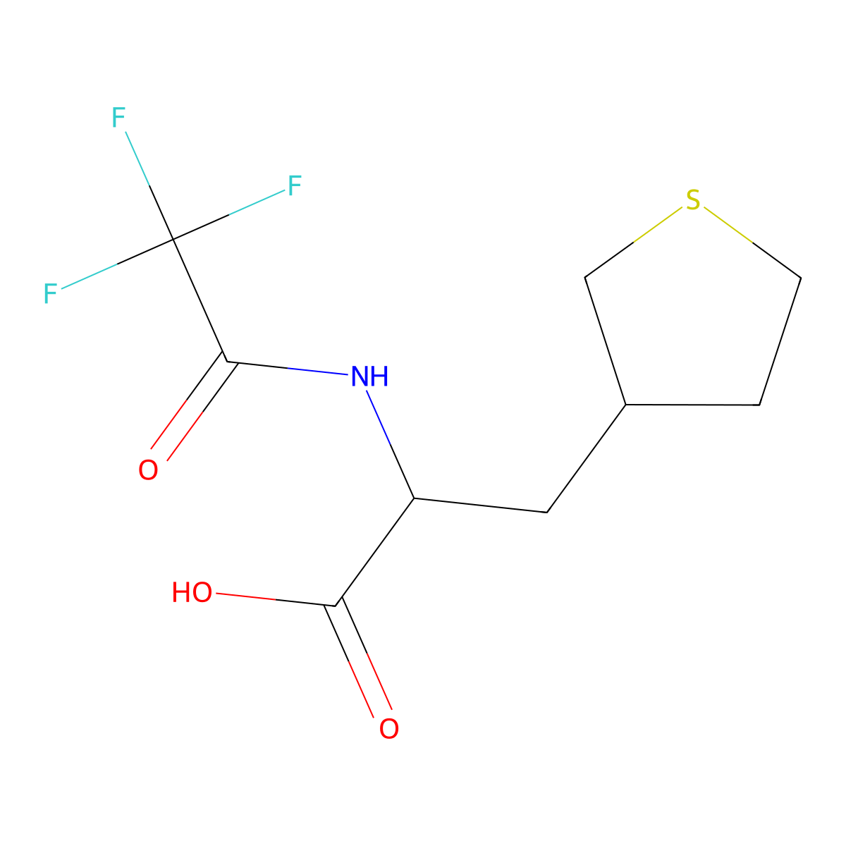 3-(Thiolan-3-yl)-2-(2,2,2-trifluoroacetamido)propanoic acid molecular structure, CAS 2680585-15-1