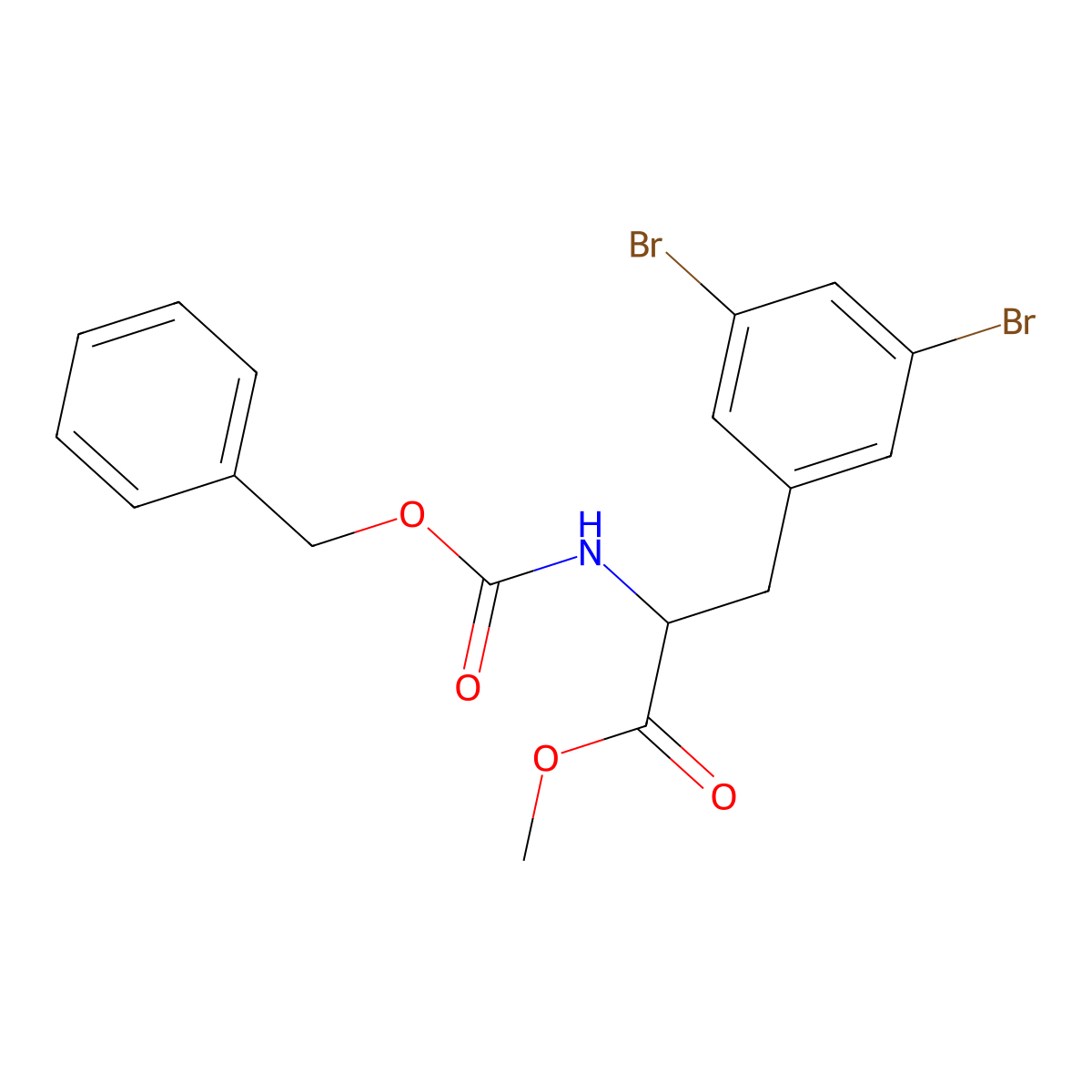 Methyl 2-{[(benzyloxy)carbonyl]amino}-3-(3,5-dibromophenyl)propanoate molecular structure, CAS 2680585-41-3