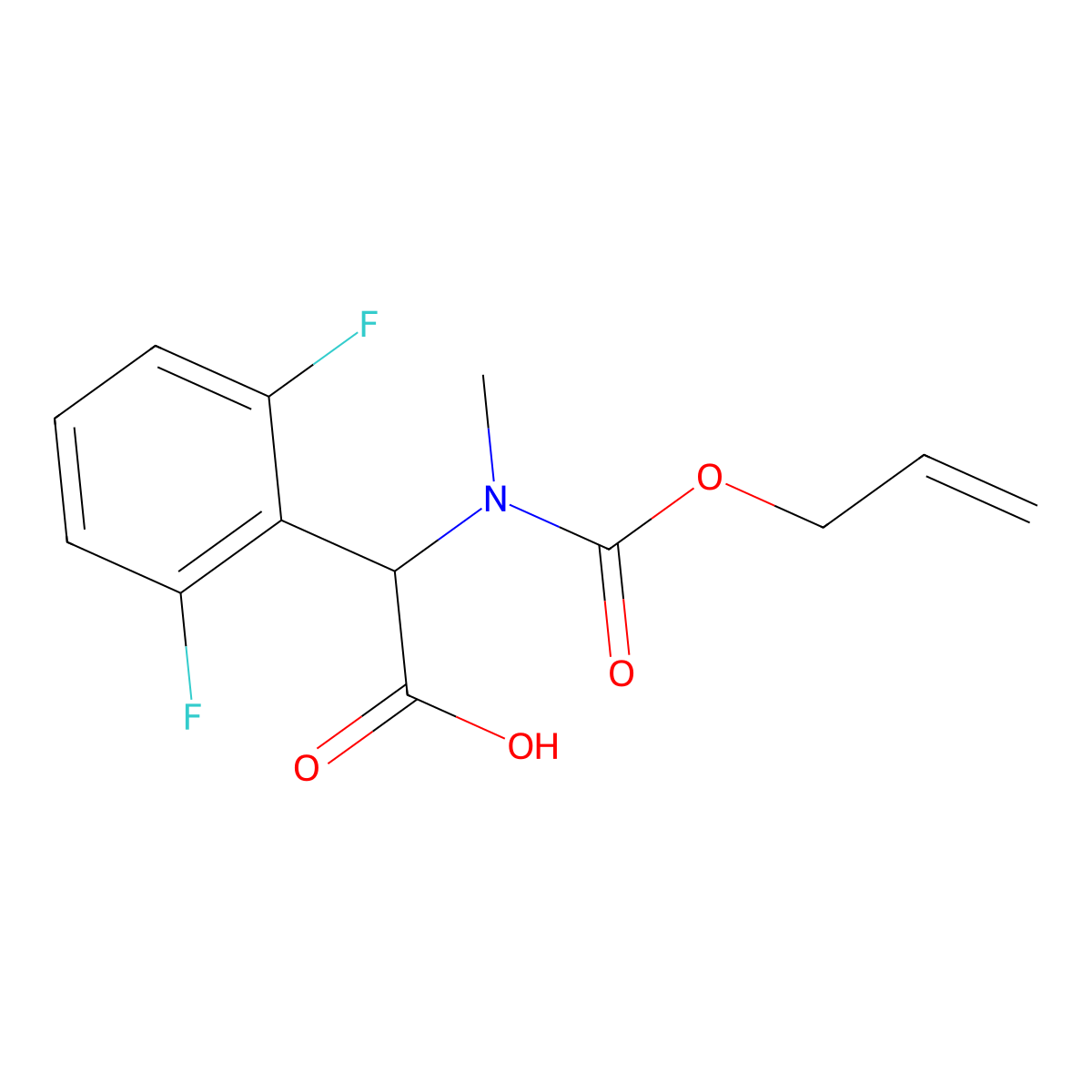 2-(2,6-Difluorophenyl)-2-{methyl[(prop-2-en-1-yloxy)carbonyl]amino}acetic acid molecular structure, CAS 2680585-65-1