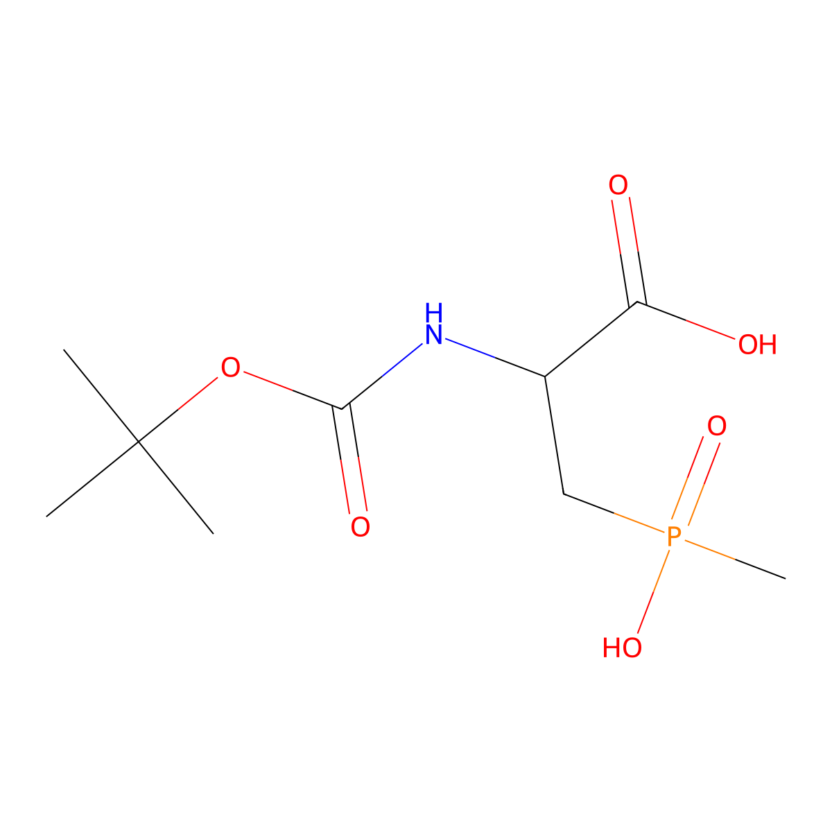 2-{[(Tert-butoxy)carbonyl]amino}-3-[hydroxy(methyl)phosphoryl]propanoic acid molecular structure, CAS 2680585-71-9