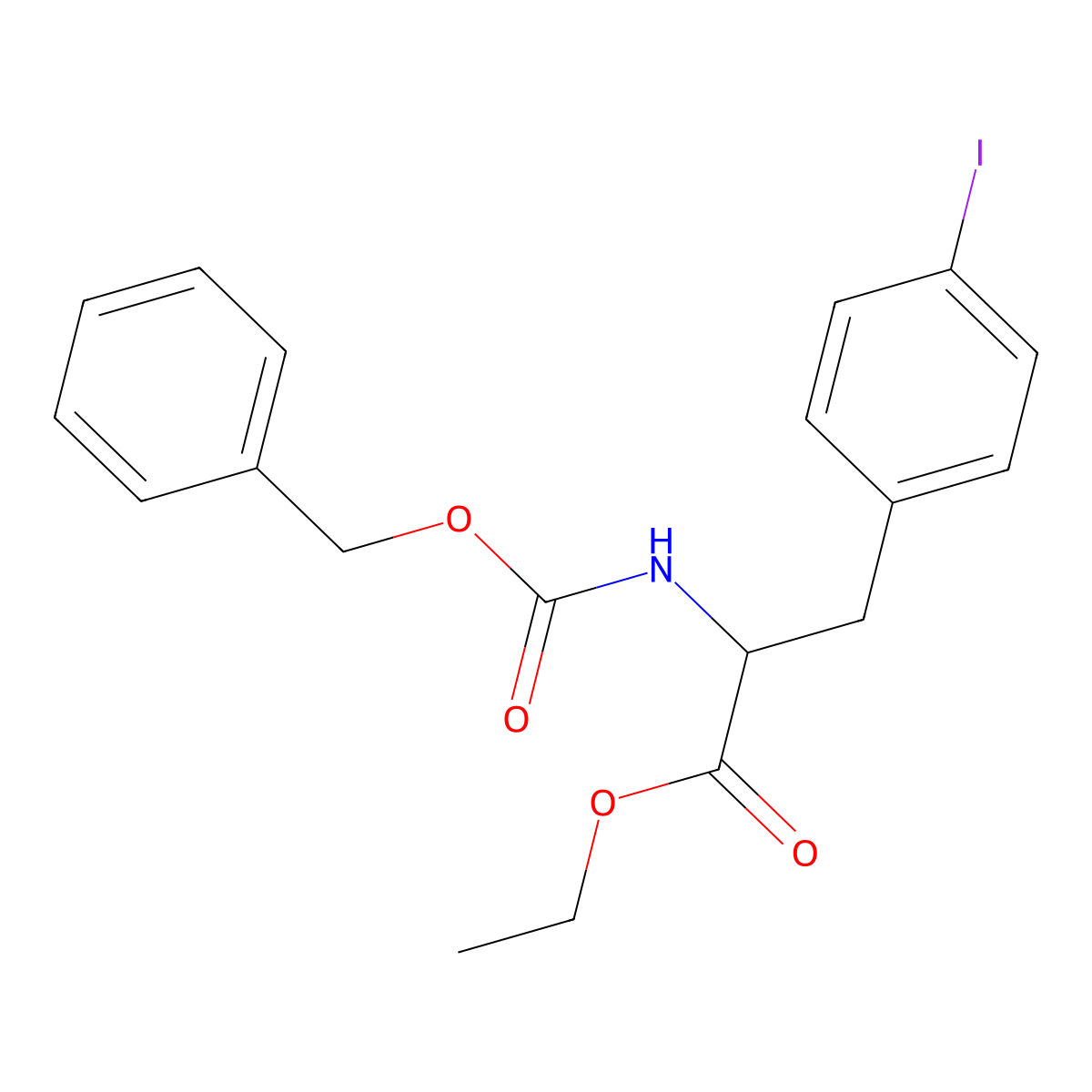 Ethyl 2-{[(benzyloxy)carbonyl]amino}-3-(4-iodophenyl)propanoate molecular structure, CAS 2680585-75-3