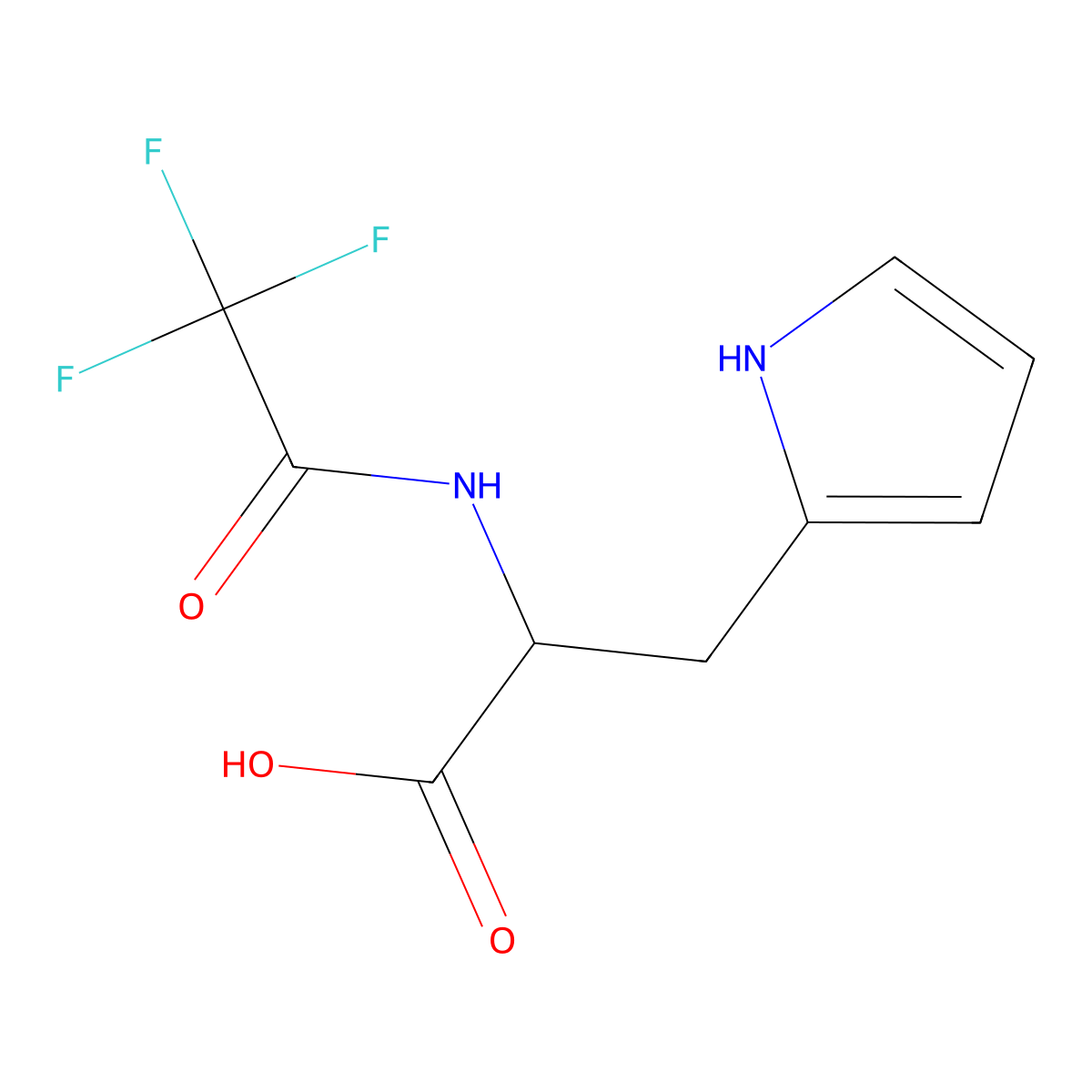 3-(1H-pyrrol-2-yl)-2-(2,2,2-trifluoroacetamido)propanoic acid molecular structure, CAS 2680585-77-5