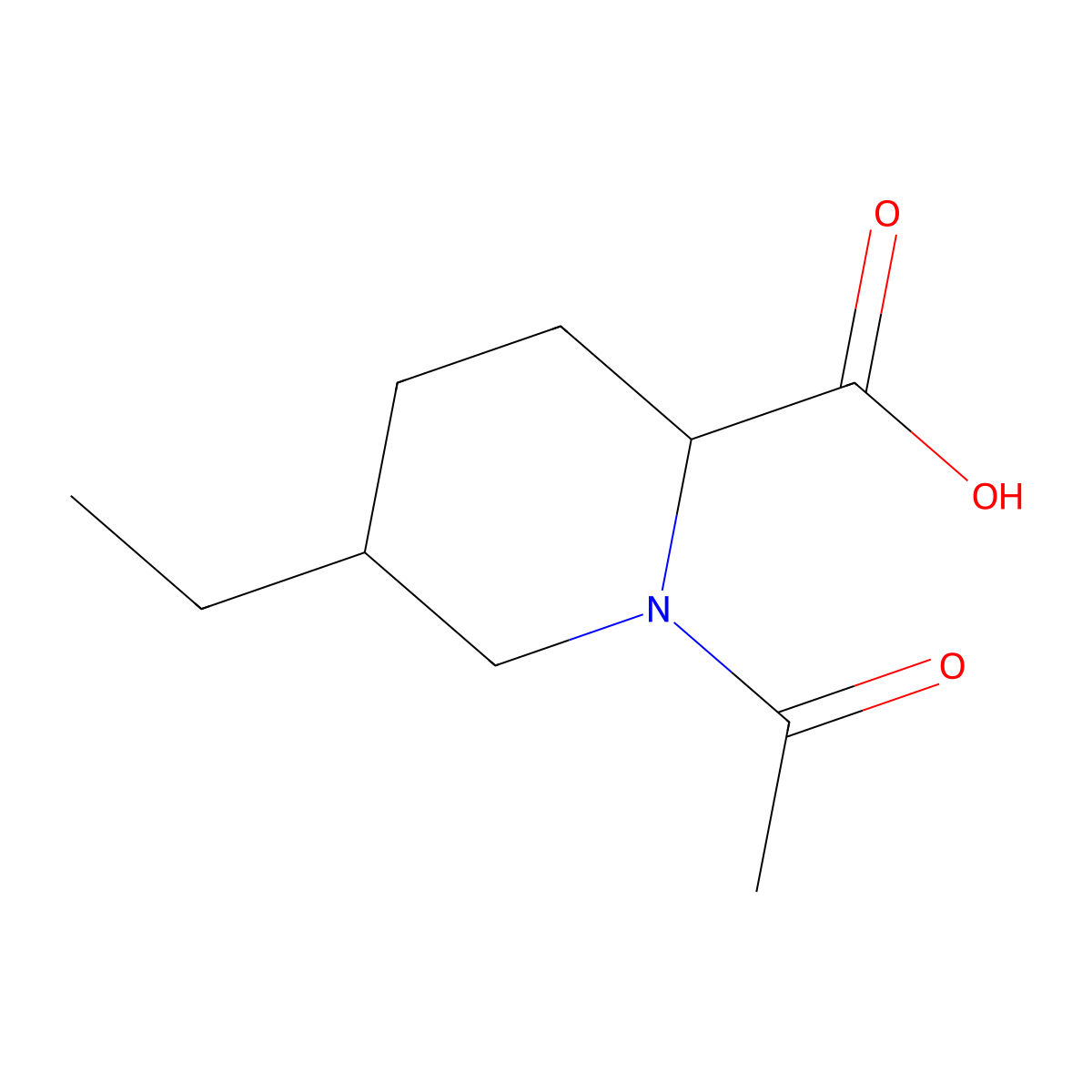 1-Acetyl-5-ethylpiperidine-2-carboxylic acid molecular structure, CAS 2680585-90-2