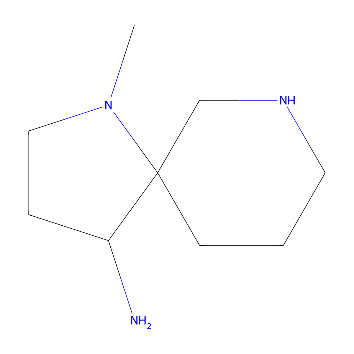 1-Methyl-1,7-diazaspiro[4.5]decan-4-amine molecular structure, CAS 2680585-97-9