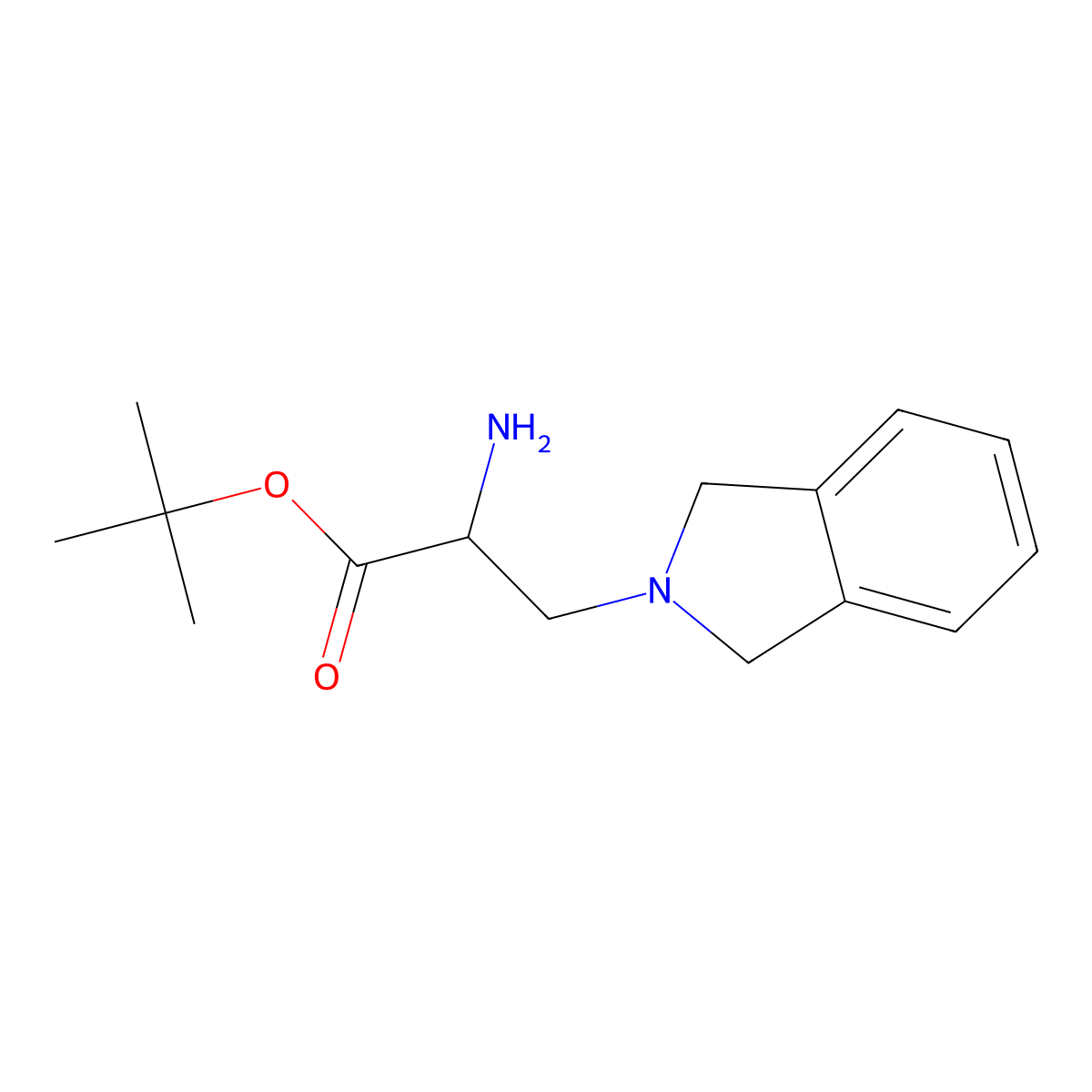 tert-butyl 2-amino-3-(2,3-dihydro-1H-isoindol-2-yl)propanoate molecular structure, CAS 2680586-02-9