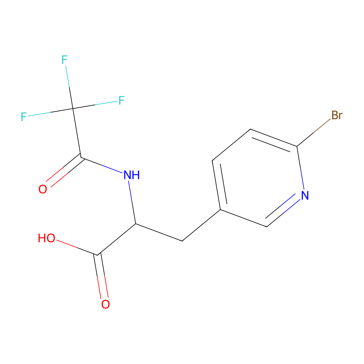 3-(6-Bromopyridin-3-yl)-2-(2,2,2-trifluoroacetamido)propanoic acid molecular structure, CAS 2680586-05-2