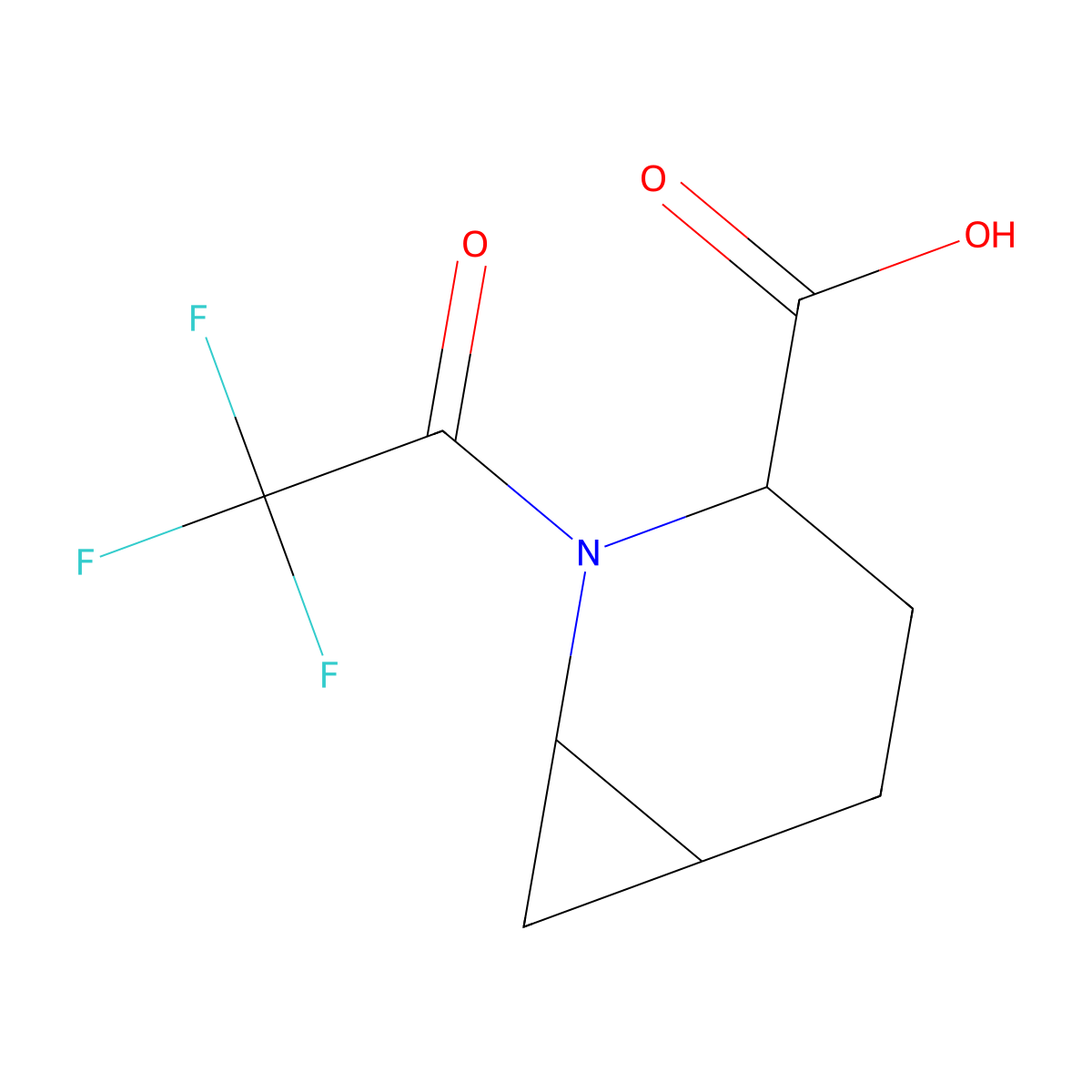 2-(2,2,2-Trifluoroacetyl)-2-azabicyclo[4.1.0]heptane-3-carboxylic acid molecular structure, CAS 2680586-50-7