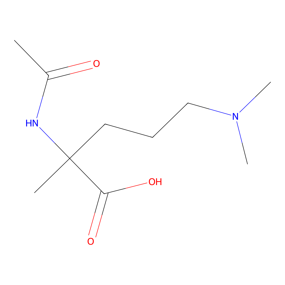 5-(Dimethylamino)-2-acetamido-2-methylpentanoic acid molecular structure, CAS 2680586-54-1