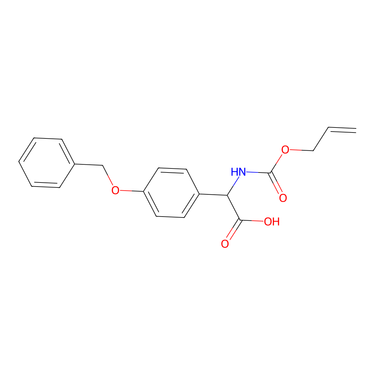 2-[4-(Benzyloxy)phenyl]-2-{[(prop-2-en-1-yloxy)carbonyl]amino}acetic acid molecular structure, CAS 2680586-66-5
