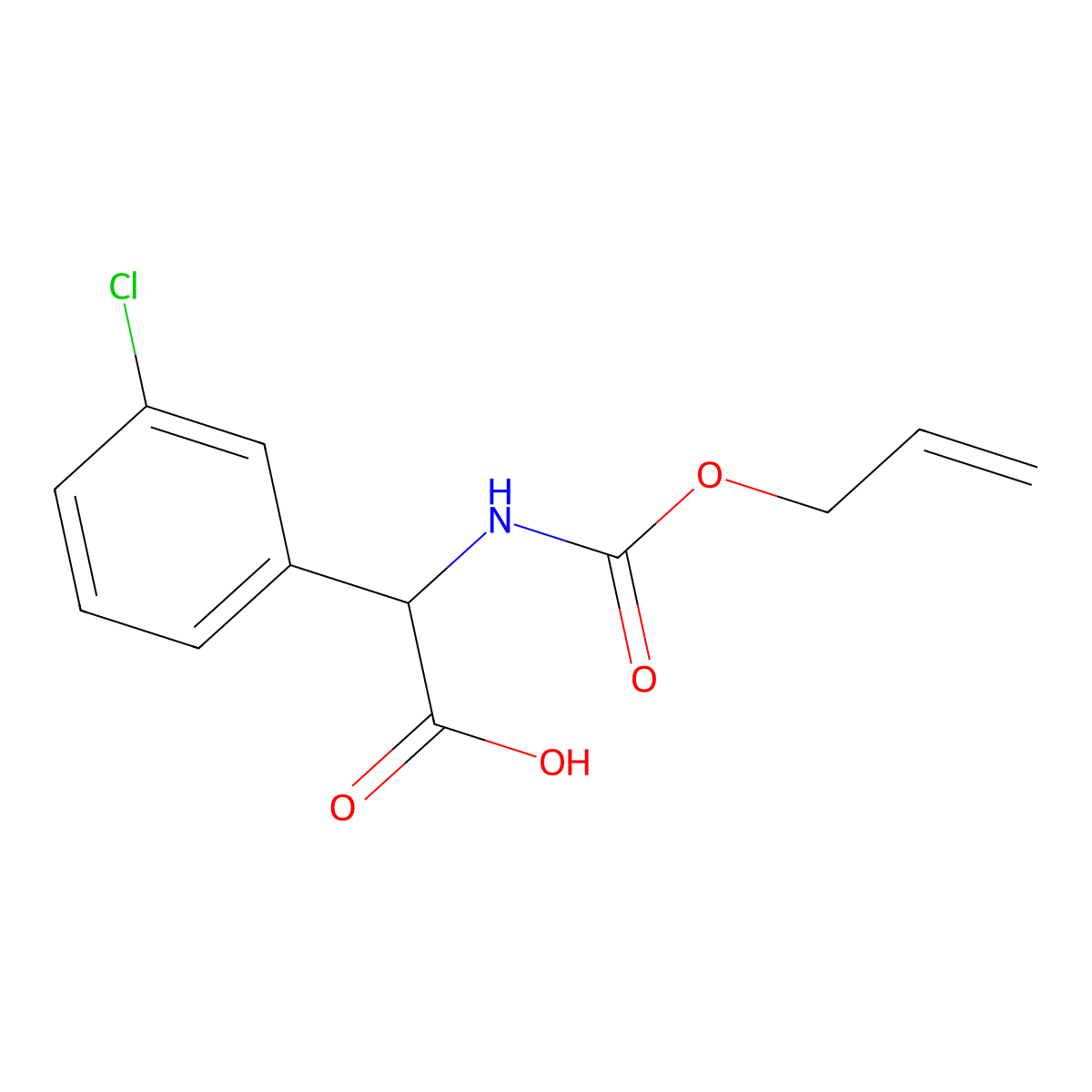 2-(3-Chlorophenyl)-2-{[(prop-2-en-1-yloxy)carbonyl]amino}acetic acid molecular structure, CAS 2680586-69-8