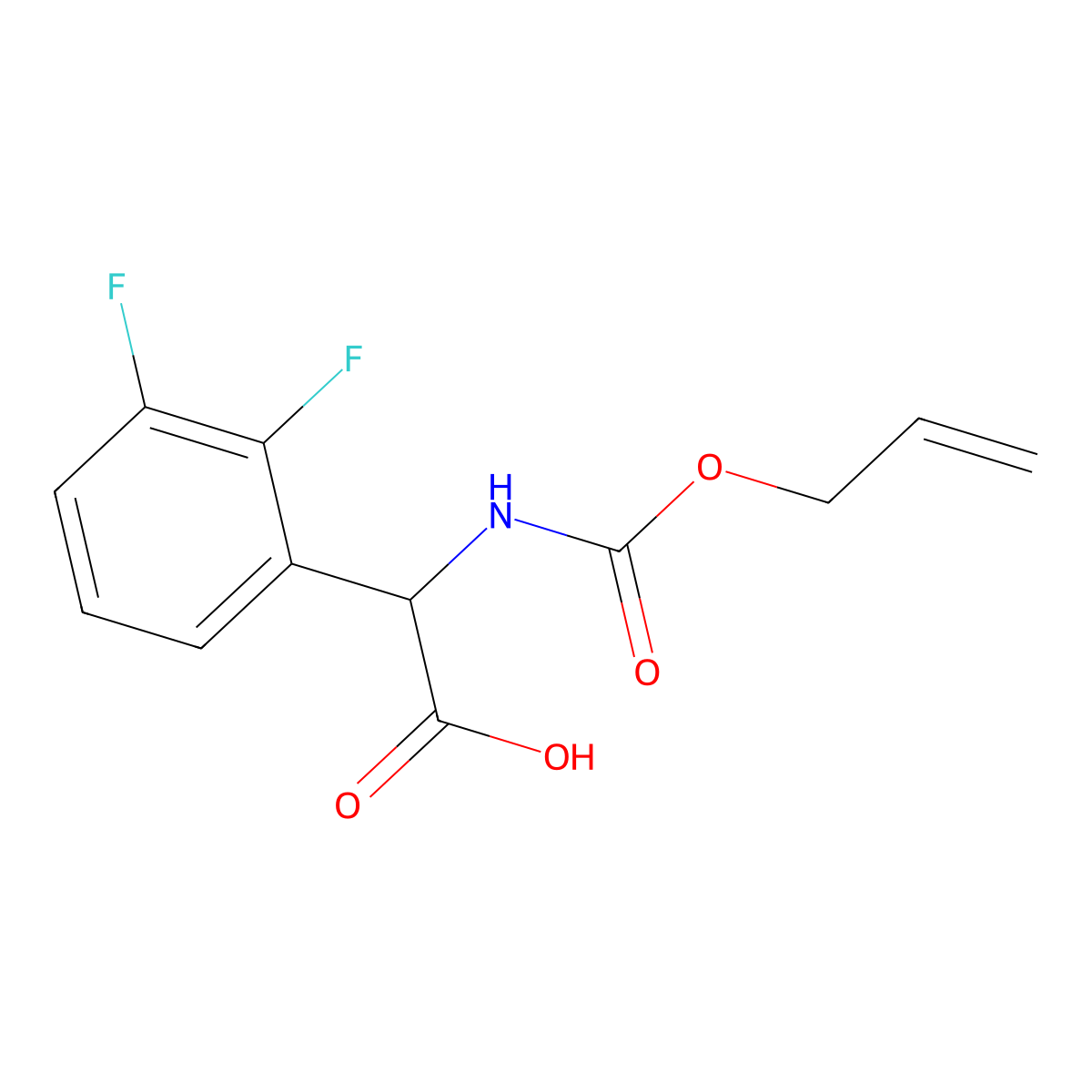 2-(2,3-Difluorophenyl)-2-{[(prop-2-en-1-yloxy)carbonyl]amino}acetic acid molecular structure, CAS 2680586-79-0