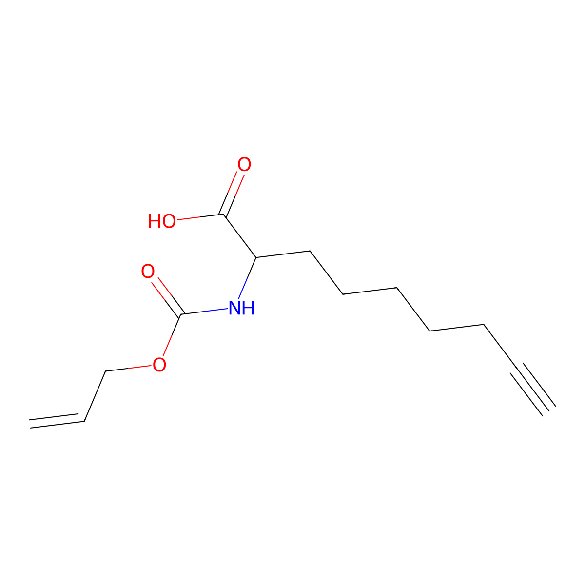 2-{[(Prop-2-en-1-yloxy)carbonyl]amino}non-8-ynoic acid molecular structure, CAS 2680586-86-9