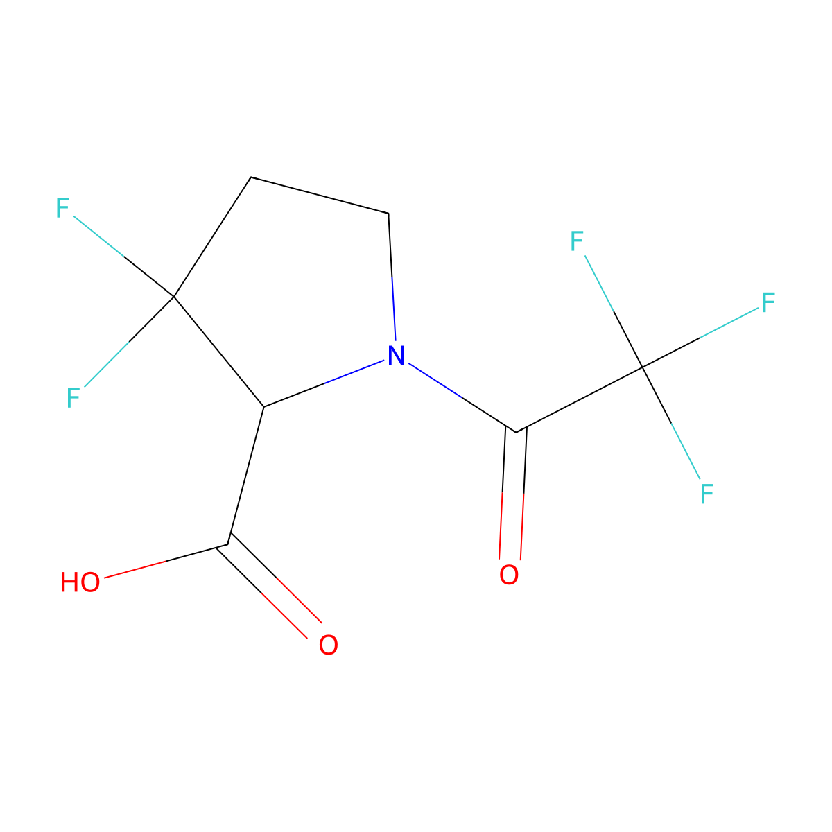 3,3-Difluoro-1-(2,2,2-trifluoroacetyl)pyrrolidine-2-carboxylic acid molecular structure, CAS 2680586-97-2
