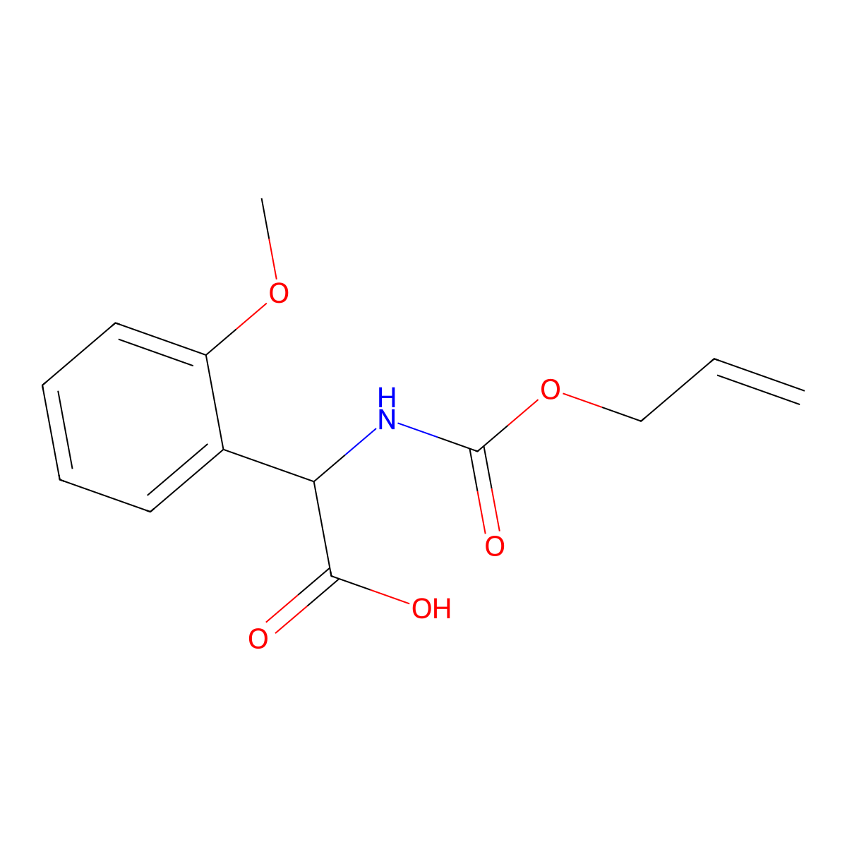 2-(2-Methoxyphenyl)-2-{[(prop-2-en-1-yloxy)carbonyl]amino}acetic acid molecular structure, CAS 2680586-99-4
