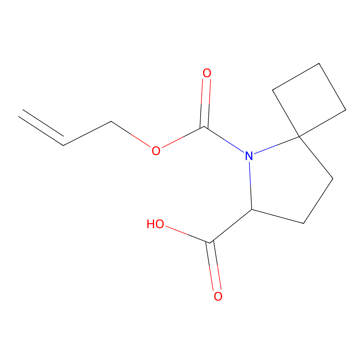 5-[(Prop-2-en-1-yloxy)carbonyl]-5-azaspiro[3.4]octane-6-carboxylic acid molecular structure, CAS 2680587-05-5