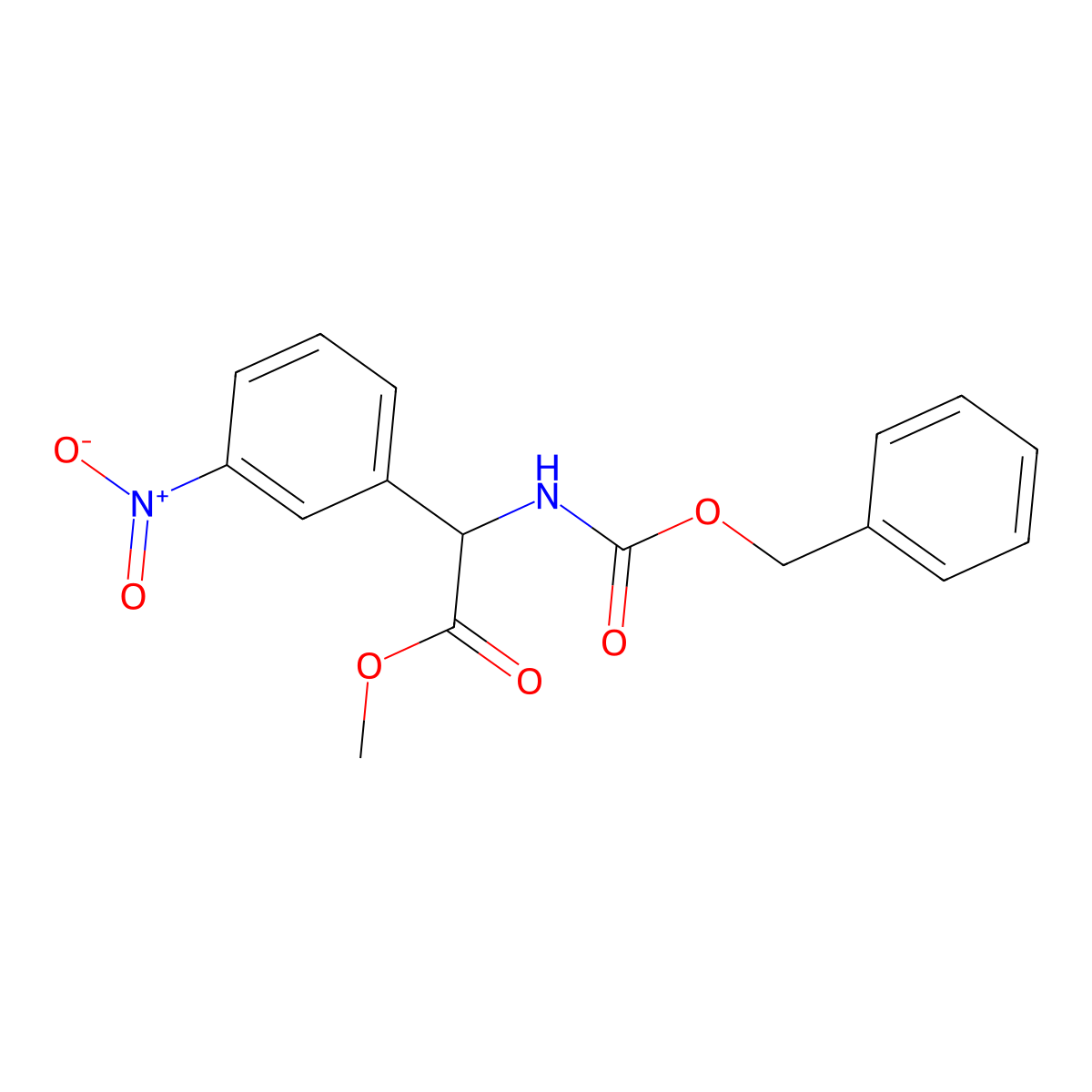 Methyl 2-{[(benzyloxy)carbonyl]amino}-2-(3-nitrophenyl)acetate molecular structure, CAS 2680587-11-3