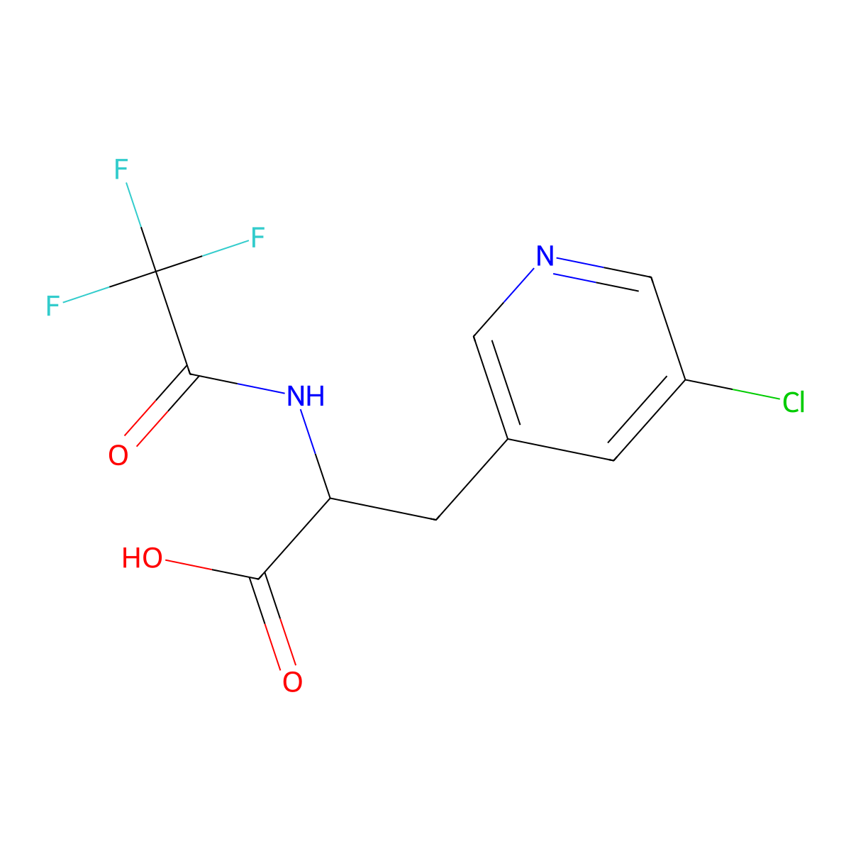 3-(5-Chloropyridin-3-yl)-2-(2,2,2-trifluoroacetamido)propanoic acid molecular structure, CAS 2680587-14-6