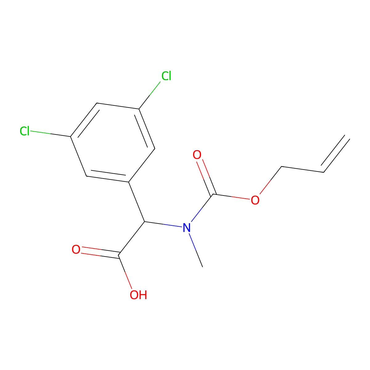 2-(3,5-Dichlorophenyl)-2-{methyl[(prop-2-en-1-yloxy)carbonyl]amino}acetic acid molecular structure, CAS 2680587-20-4