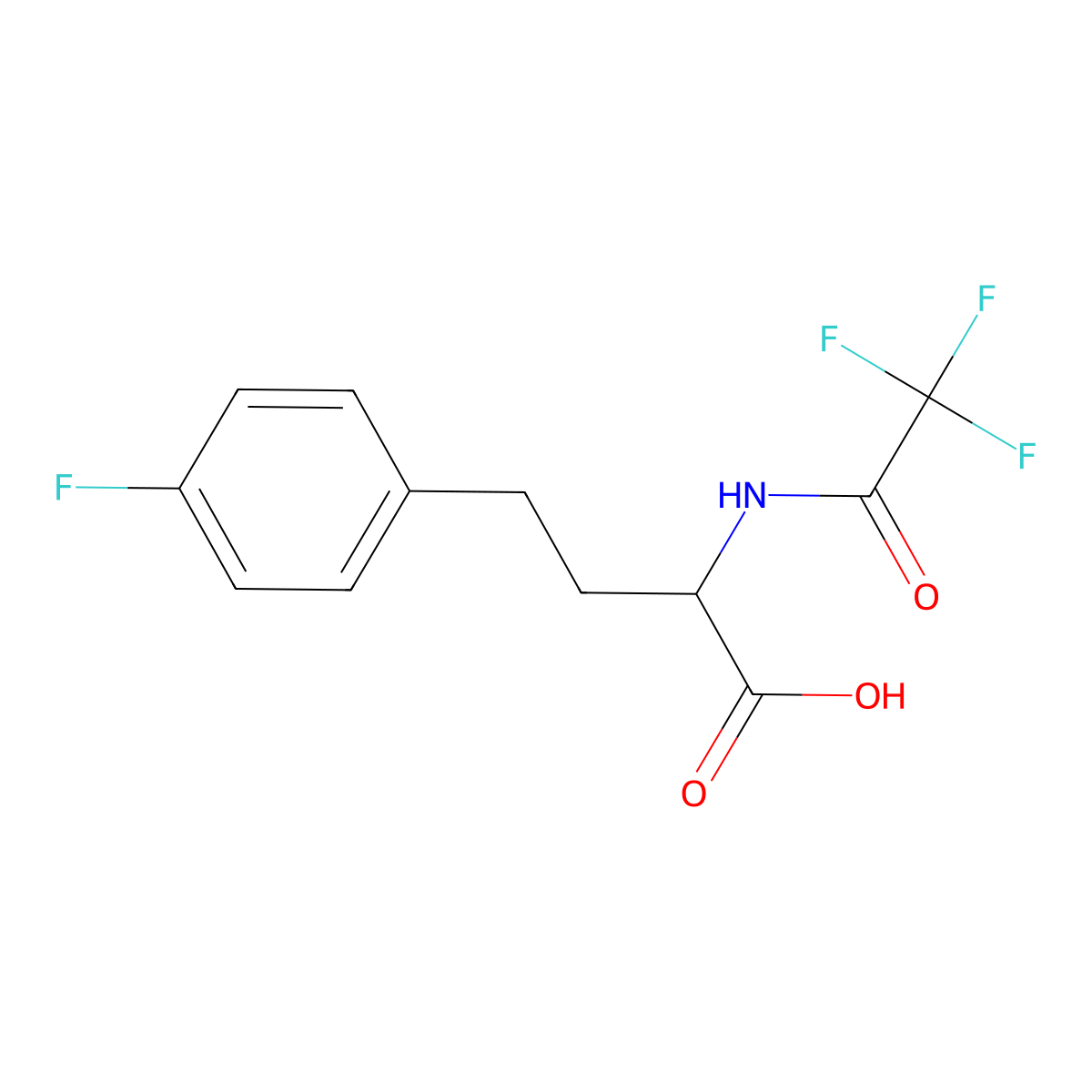 4-(4-Fluorophenyl)-2-(2,2,2-trifluoroacetamido)butanoic acid molecular structure, CAS 2680587-23-7