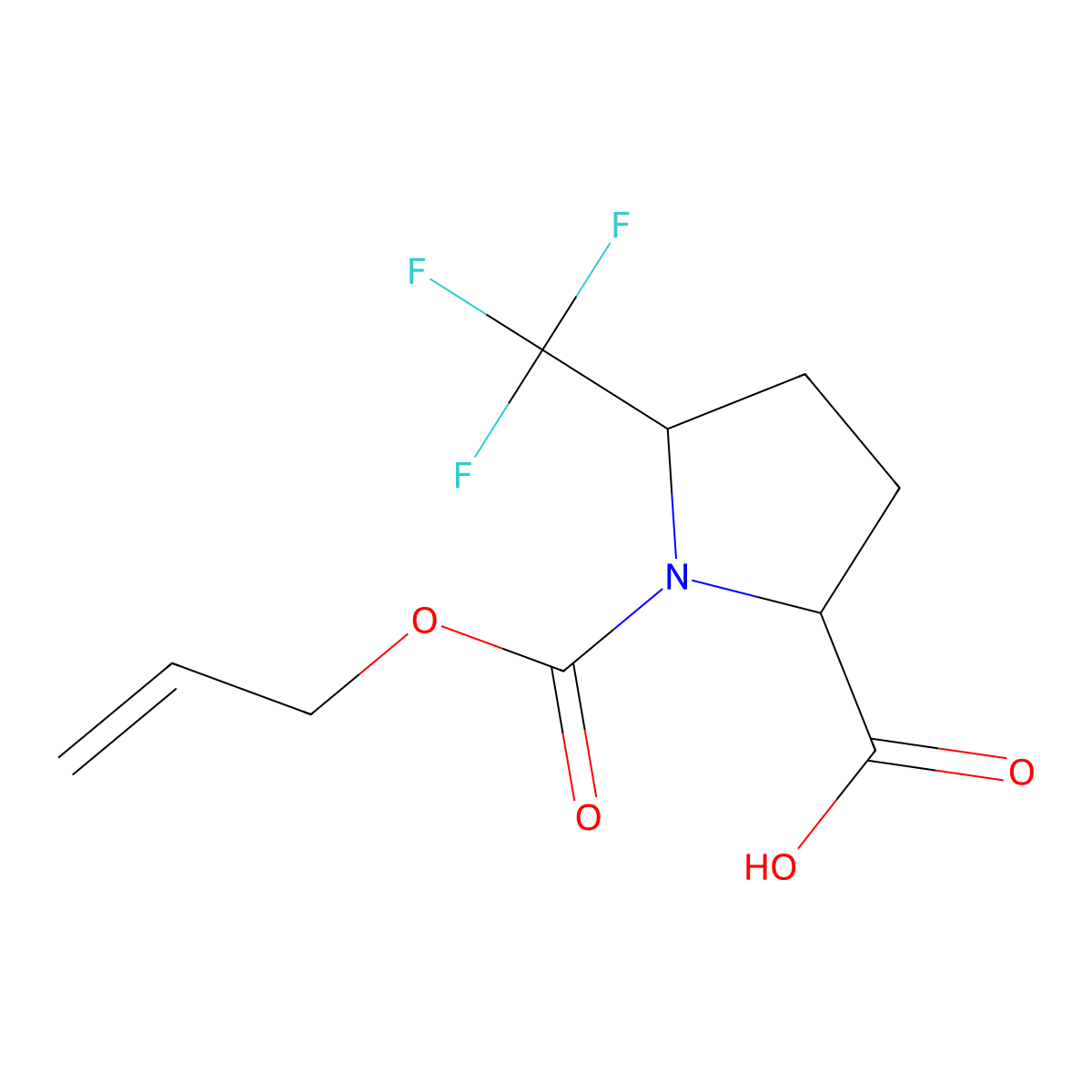 1-[(Prop-2-en-1-yloxy)carbonyl]-5-(trifluoromethyl)pyrrolidine-2-carboxylic acid molecular structure, CAS 2680587-27-1