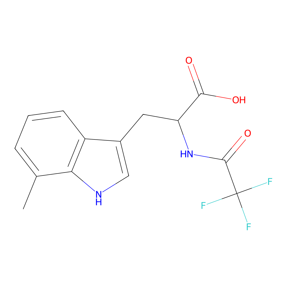 3-(7-methyl-1H-indol-3-yl)-2-(2,2,2-trifluoroacetamido)propanoic acid molecular structure, CAS 2680587-33-9