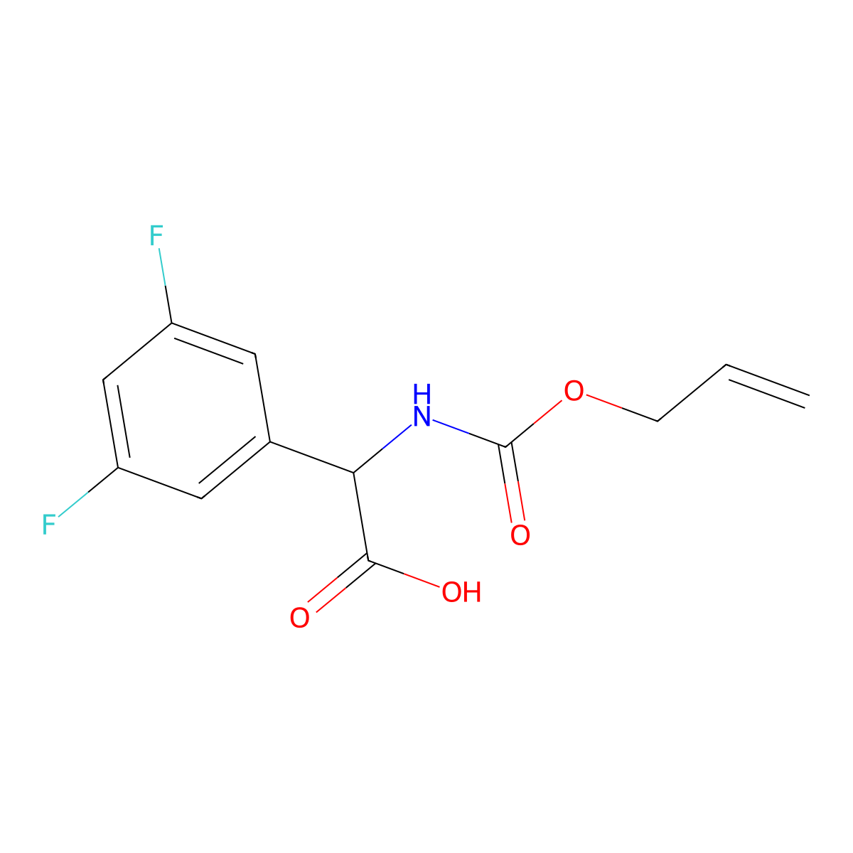 2-(3,5-Difluorophenyl)-2-{[(prop-2-en-1-yloxy)carbonyl]amino}acetic acid molecular structure, CAS 2680587-36-2